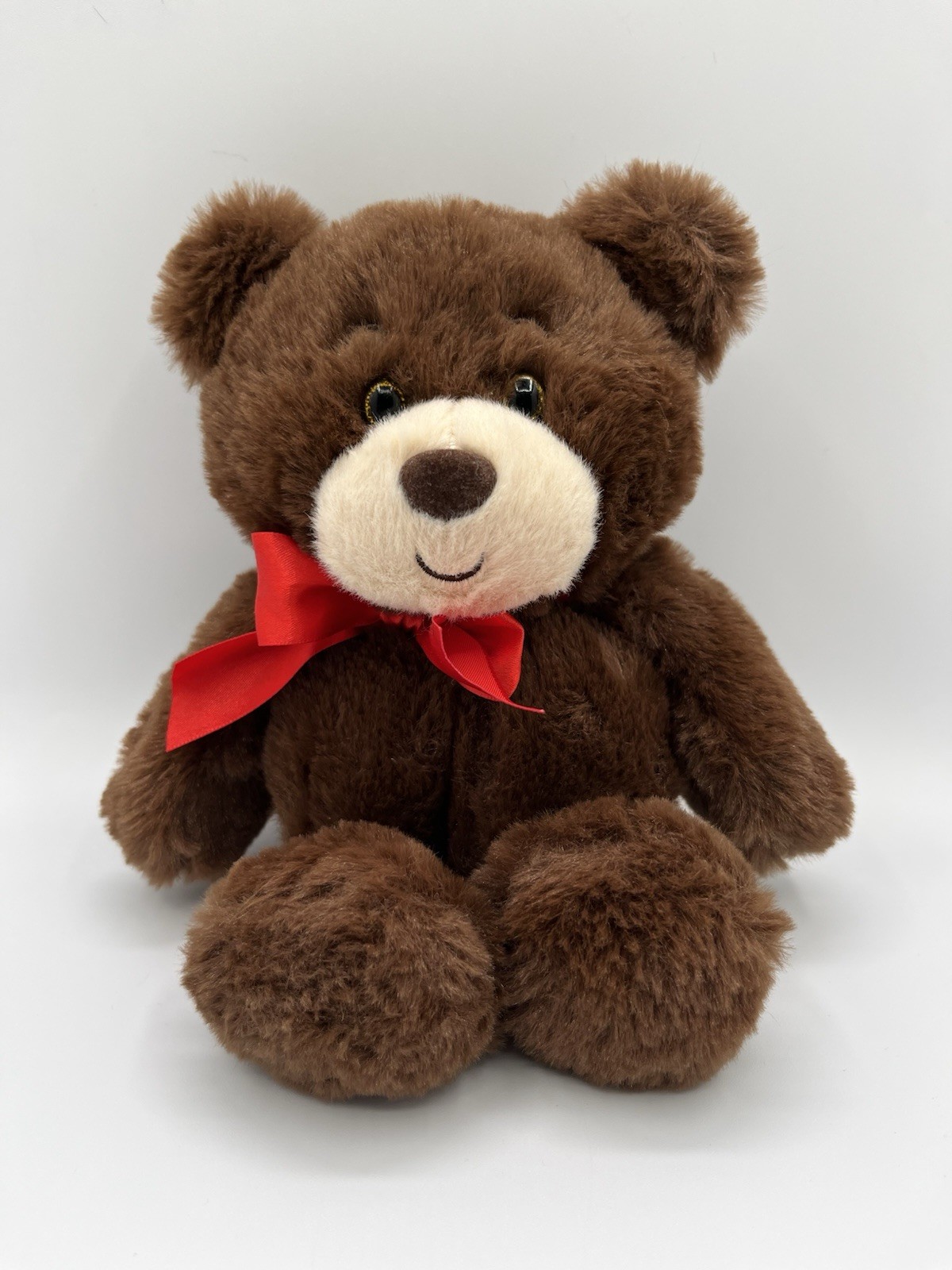 FIRST & MAIN Brown DUMPLINS Teddy Bear Red Bow 9" Plush