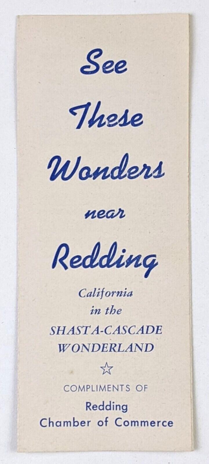 1950s Redding Shasta Dam Cascade California Vintage Travel Pamphlet Brochure CA