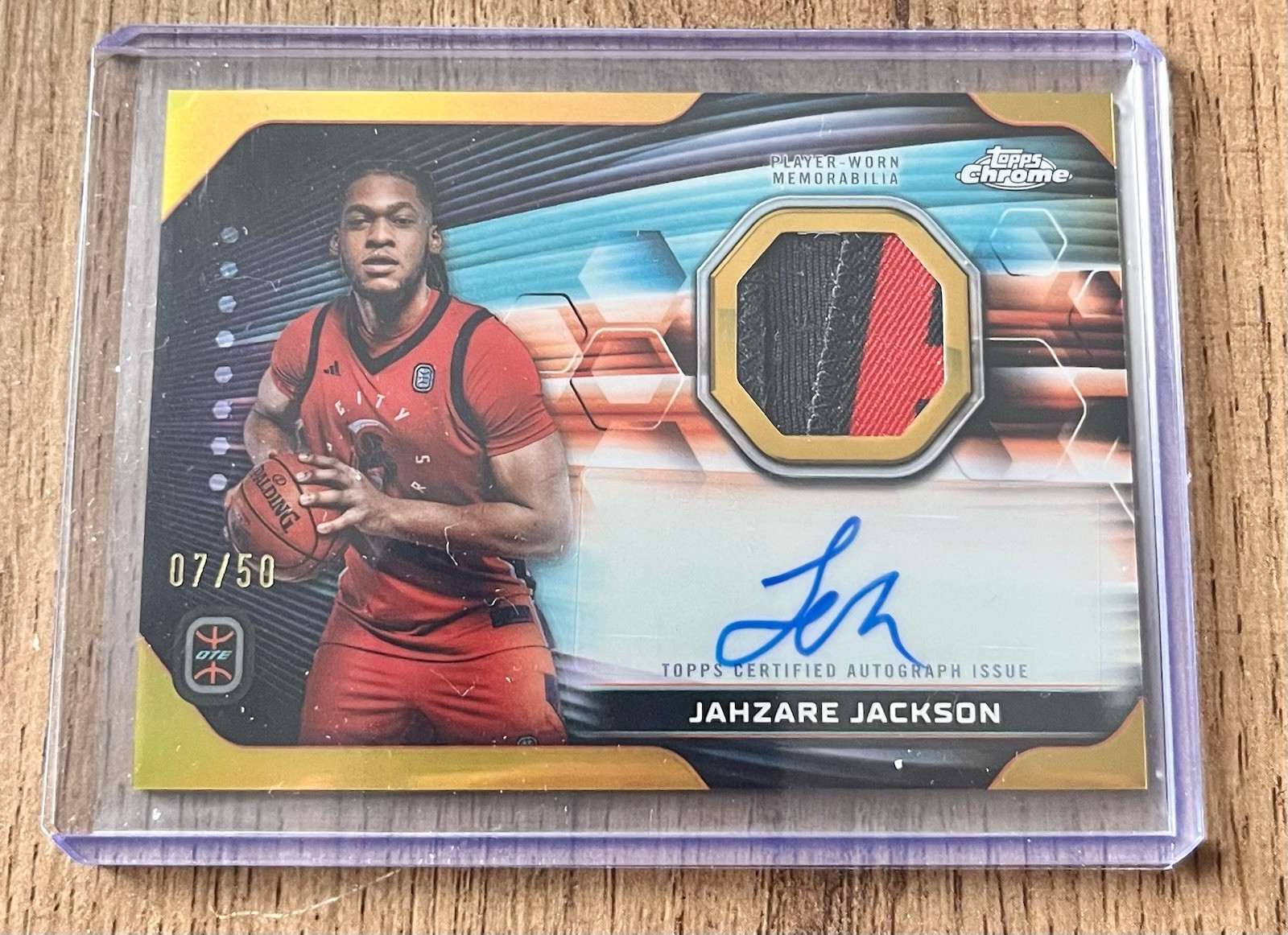2023-24 Topps Chrome OTE Jahzare Jackson GOLD Refractor Auto RC PATCH SP /50