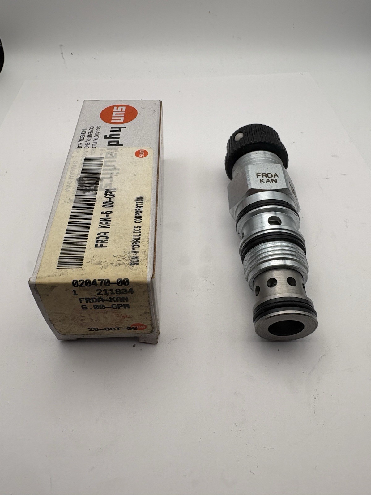 Sun Hydraulics FRDA-KAN FRDAKAN 6.00 GPM Hydraulic FRDA Cartridge Valve New 0JR6