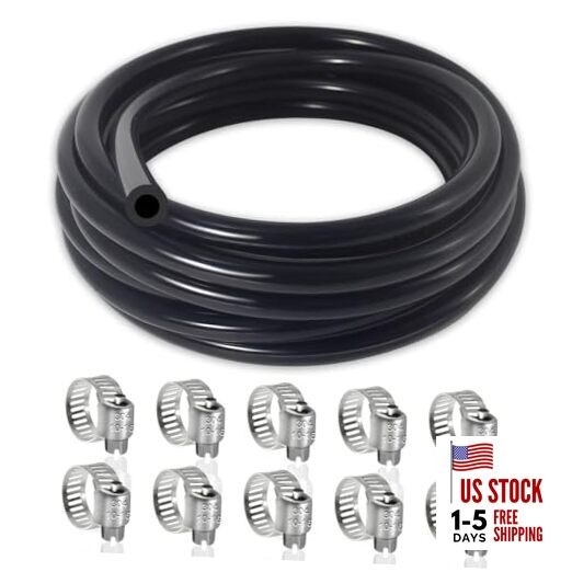 Vacuum Hose Automotive, 10 FT 3/8 Inch ID Silicone Vacuum Line with 10PCS 