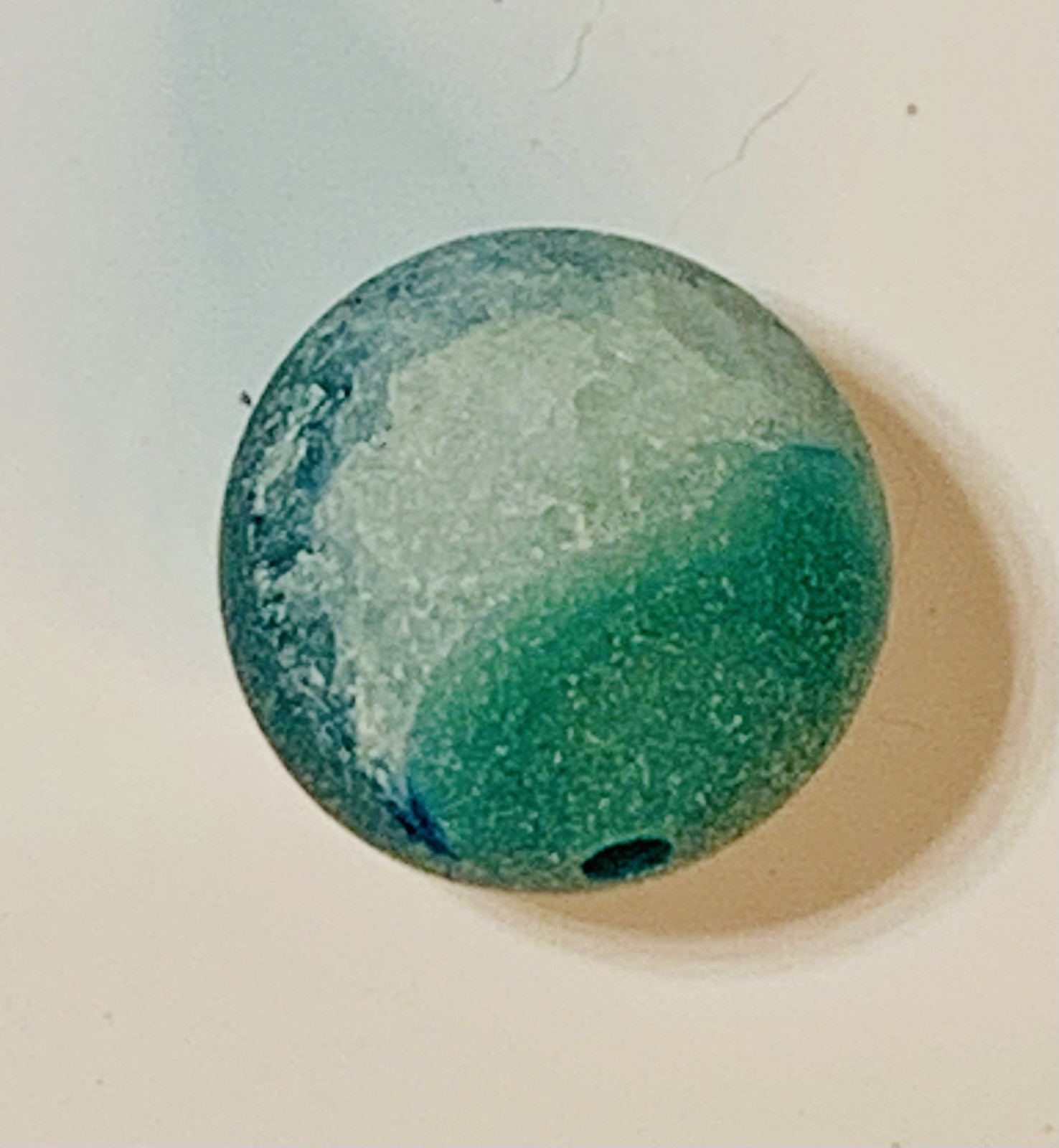 Blue Sea Glass Pierced Marbles