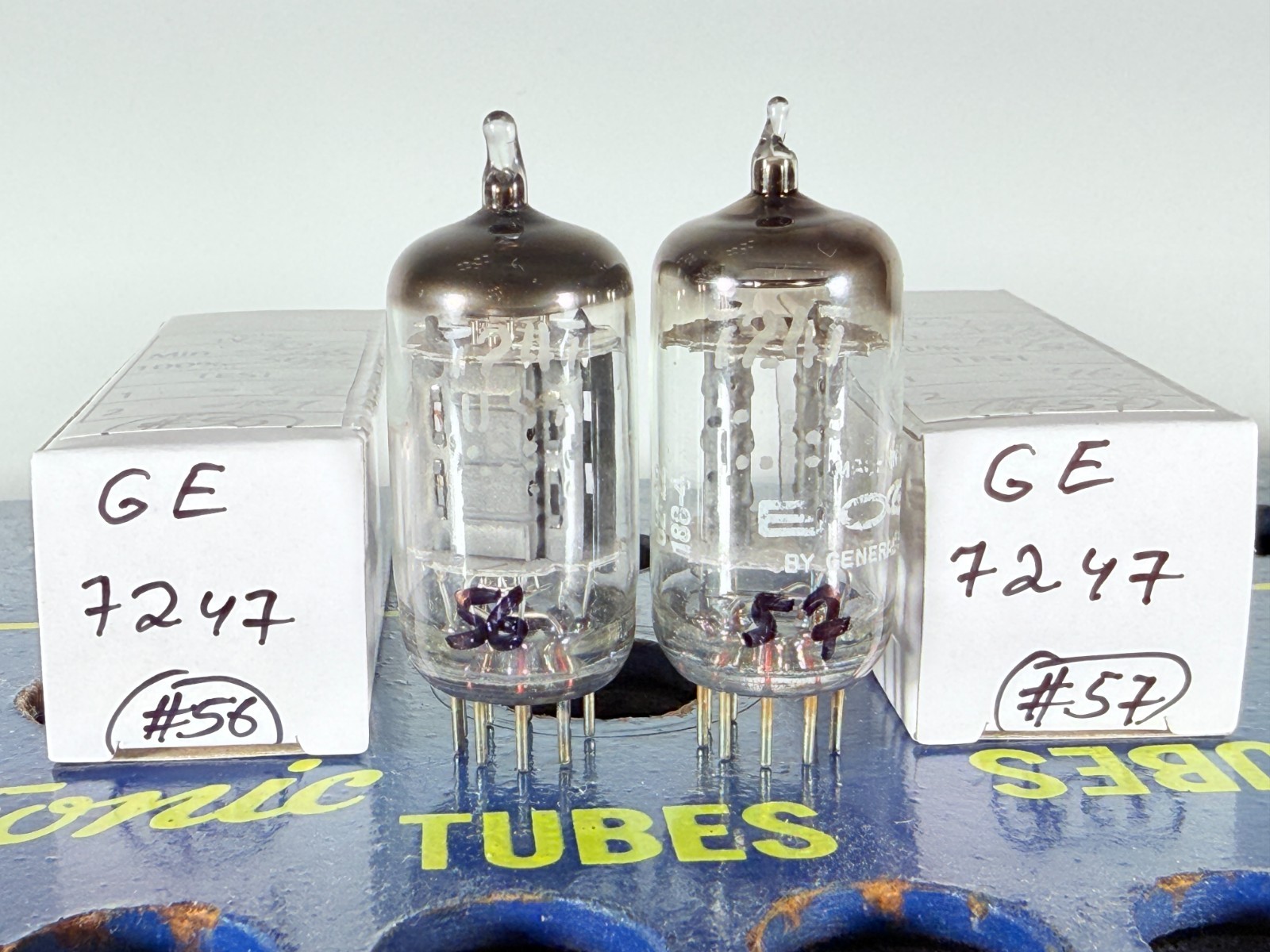Matched Pair GE 12DW7 7247 Tested Good Tube