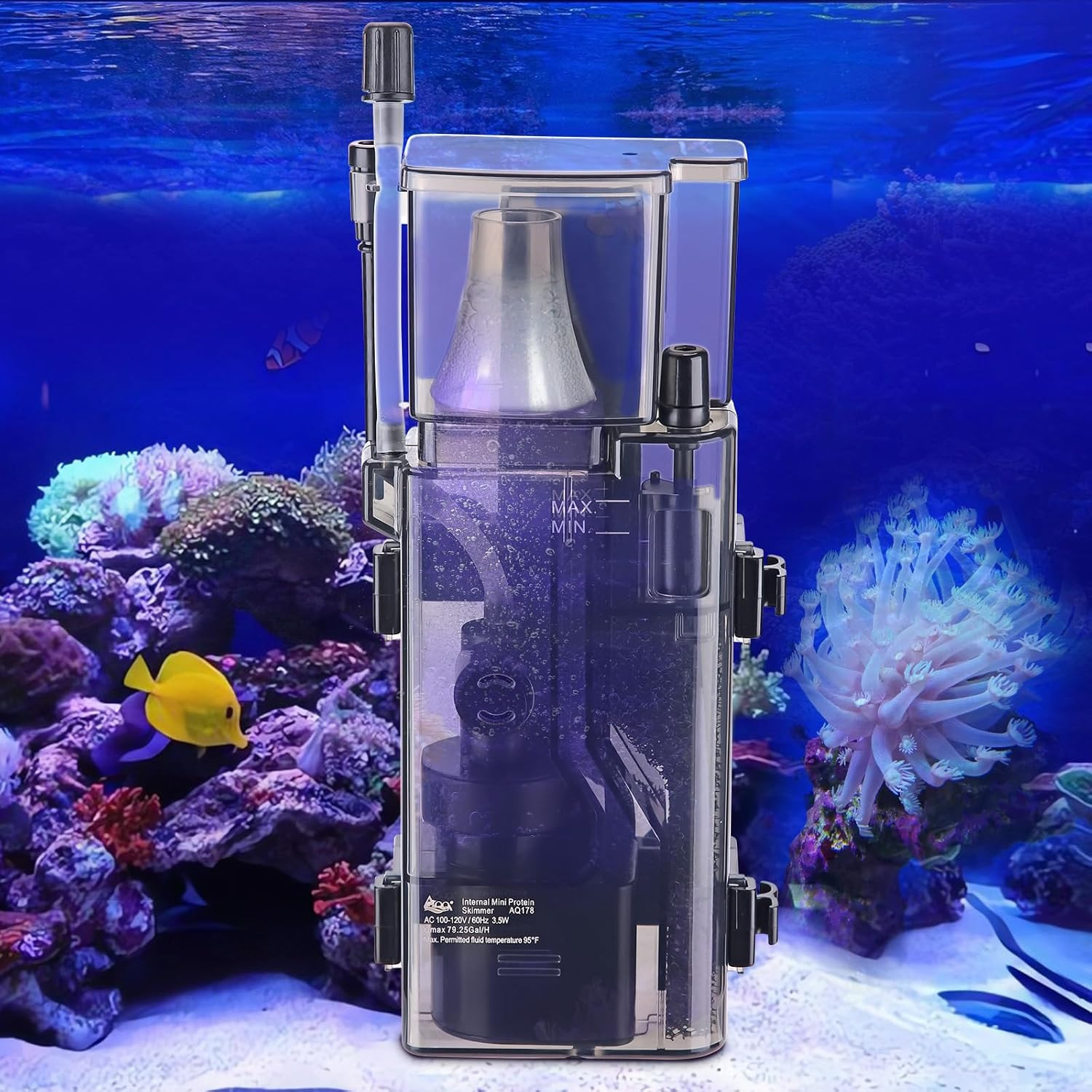 Aquarium Protein Skimmer for Saltwater Fish Tank Nano Surface Skimmer Filt