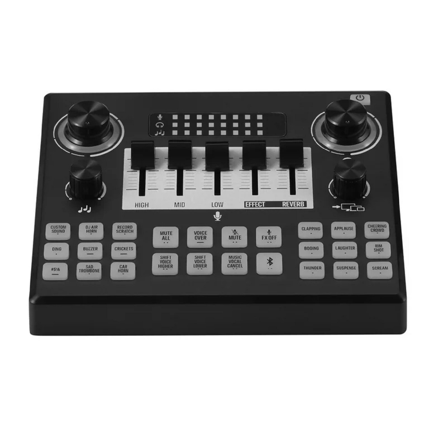 Vivitar VIVAUDMIX Audio Mixer Multiple Sound Pads & Effects for Vlogging, Black