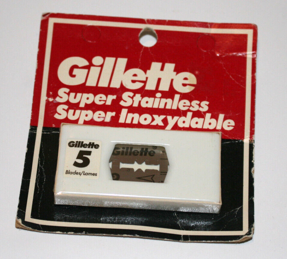 NEW Vintage Mens  Gillette Super Stainless Inoxydable 5 Pack Razor Blades