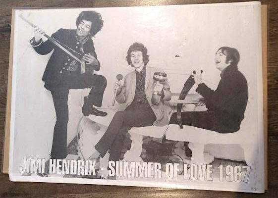 Vintage Jimi Hendrix Summer of Love 1967 Poster Rare Original 24" x 35"