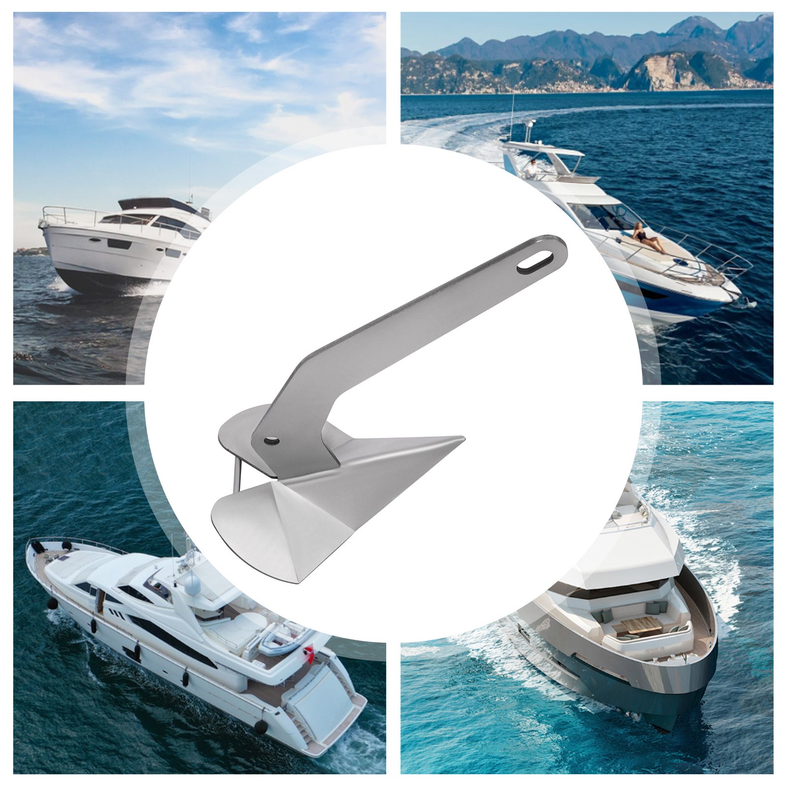 Small Yachts Anchor 316Stainless Steel Triangular-shape Boat Anchor 59*30*26.7cm