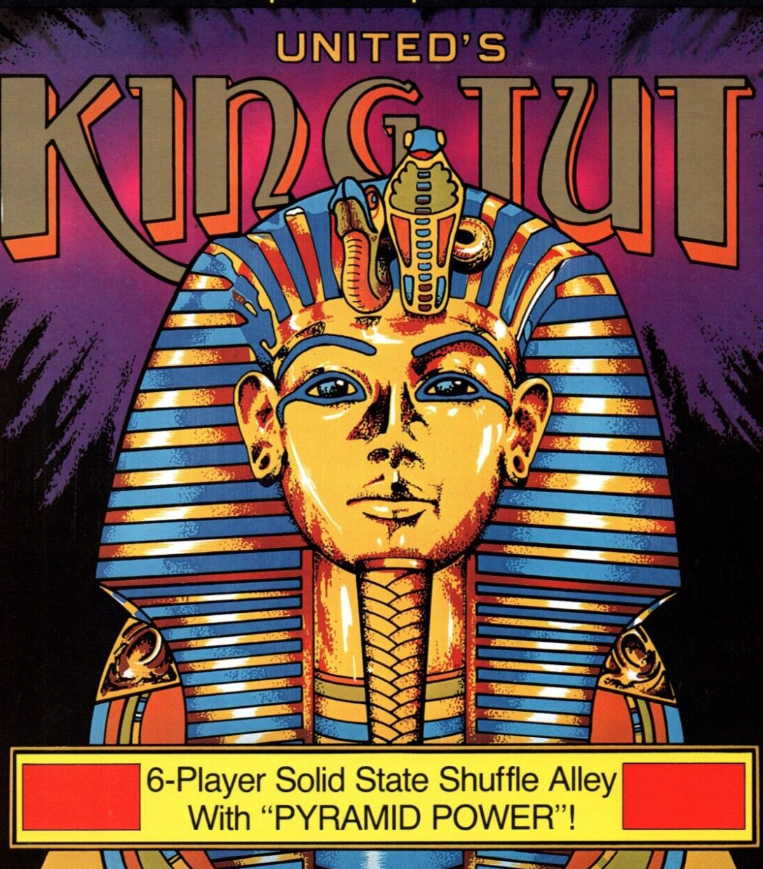 Rare Williams KING TUT Shuffleboard  Game Arcade Flyer Ad 8x11  Original c1979