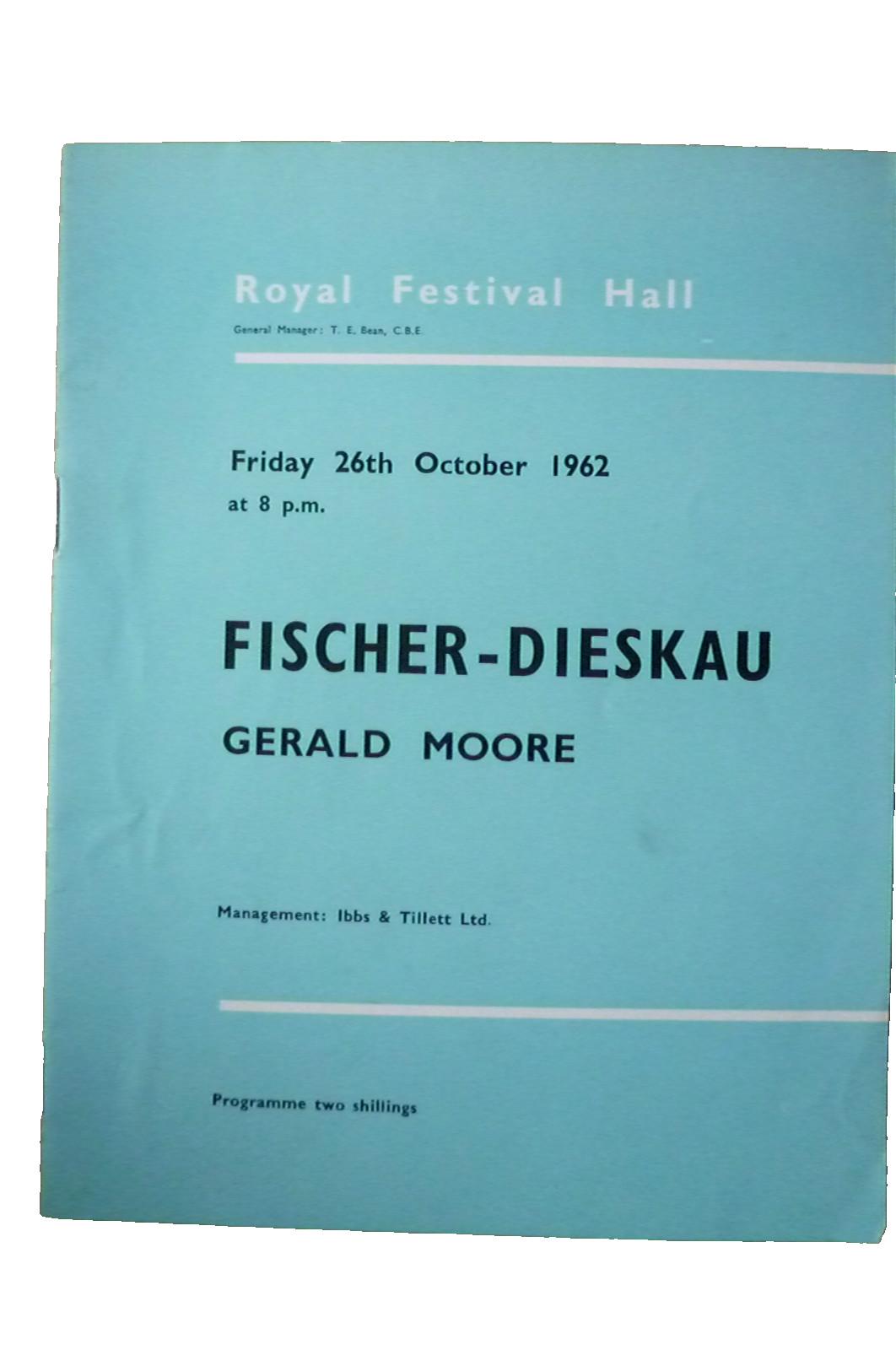 1962 Royal Festival Hall Fischer Dieskau Gerald Moore Morike Lieder  Hugo Wolf