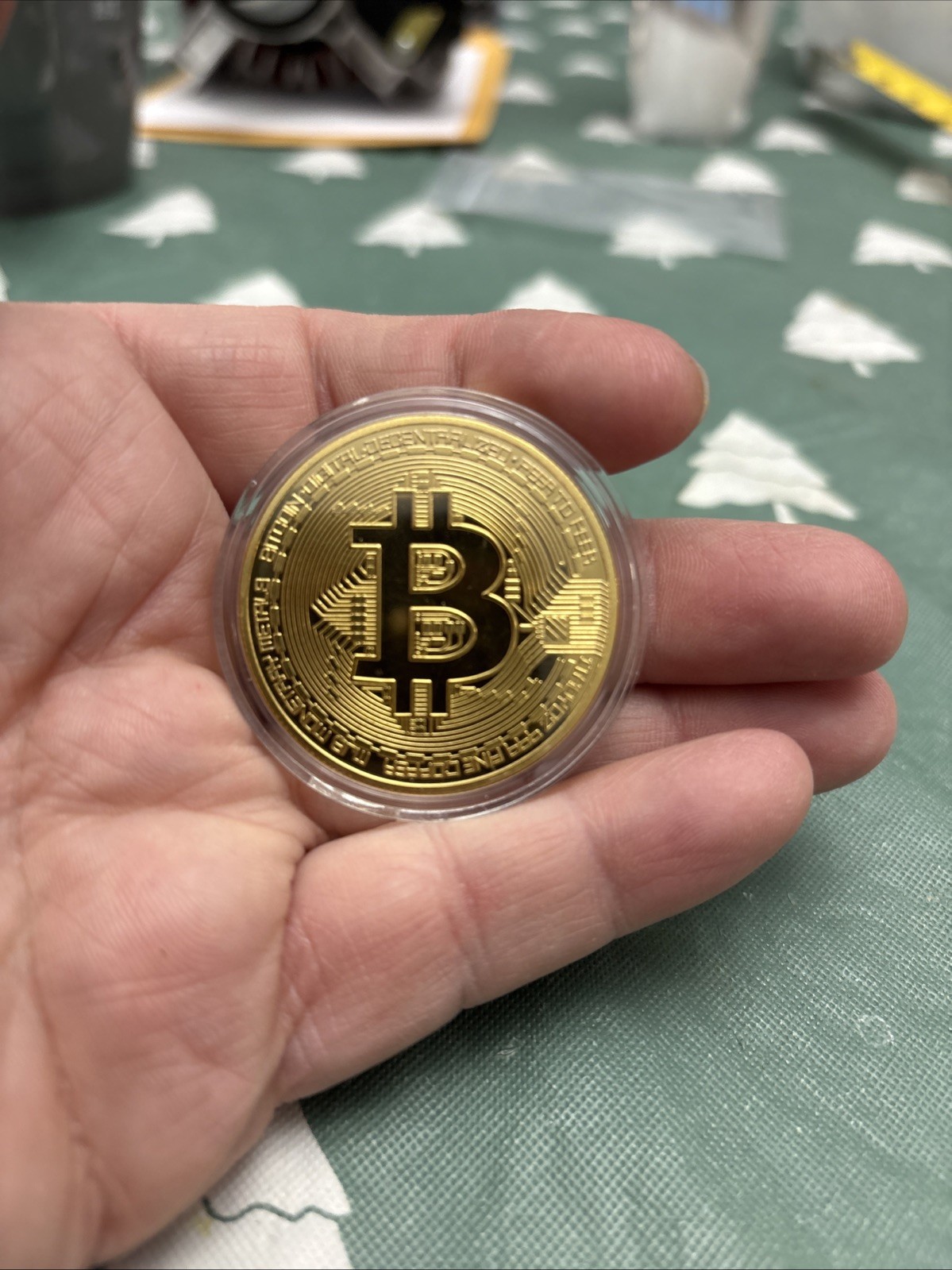 1 Coin Gold Plated Physical BTC Tokens Commemorative