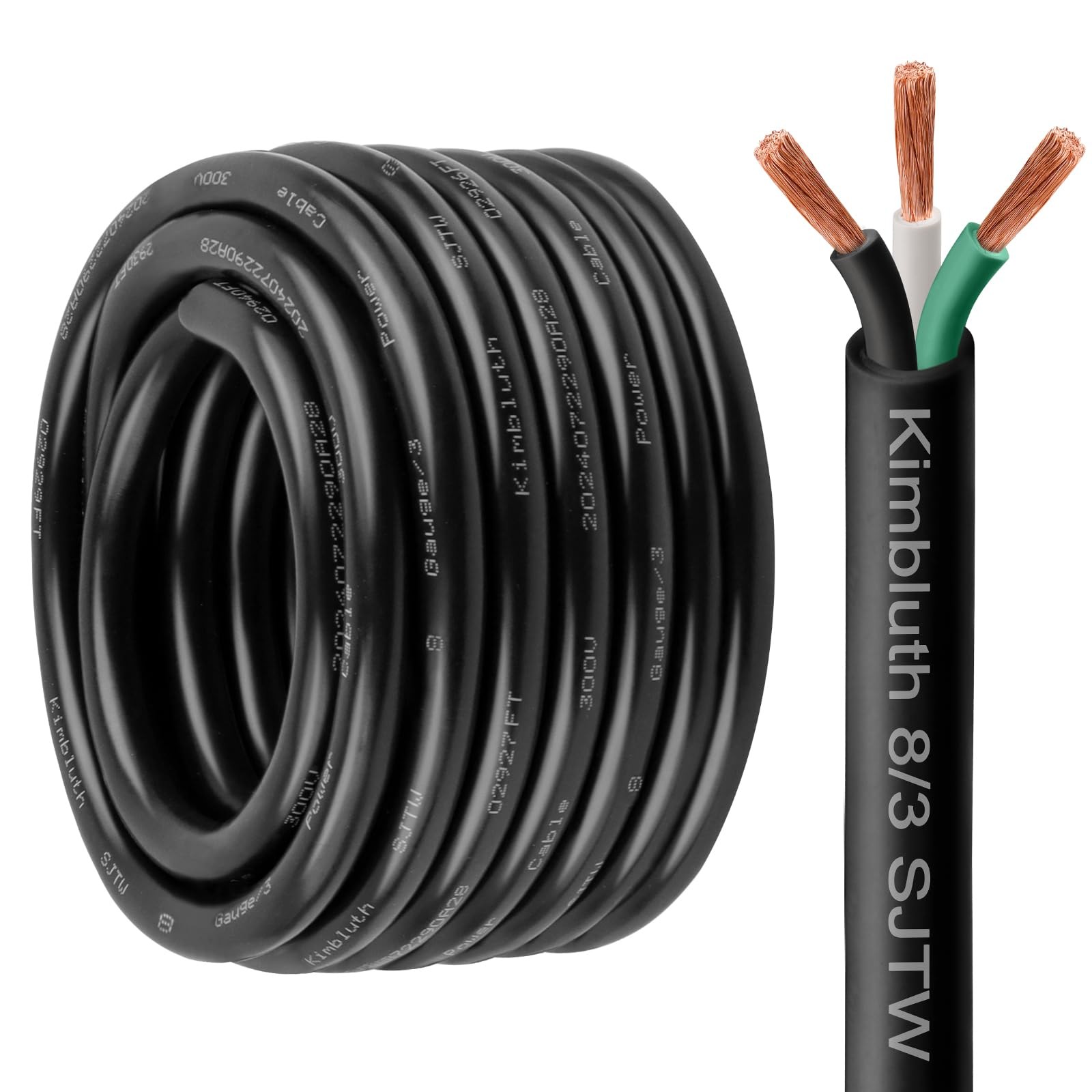 Kimbluth 8/3 SJTW Outdoor Extension Power Cable 5FT - OFC, 3 Conductor, 300V