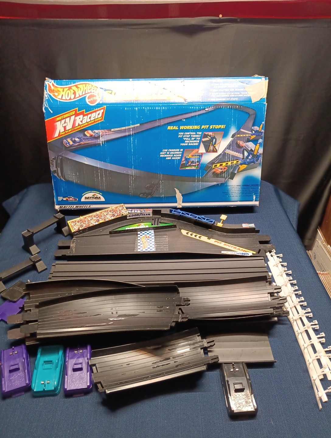 Hot Wheels Daytona 500 SUPER SPEEDWAY X-V Racers Track Set INCOMPLETE PARTS ONLY