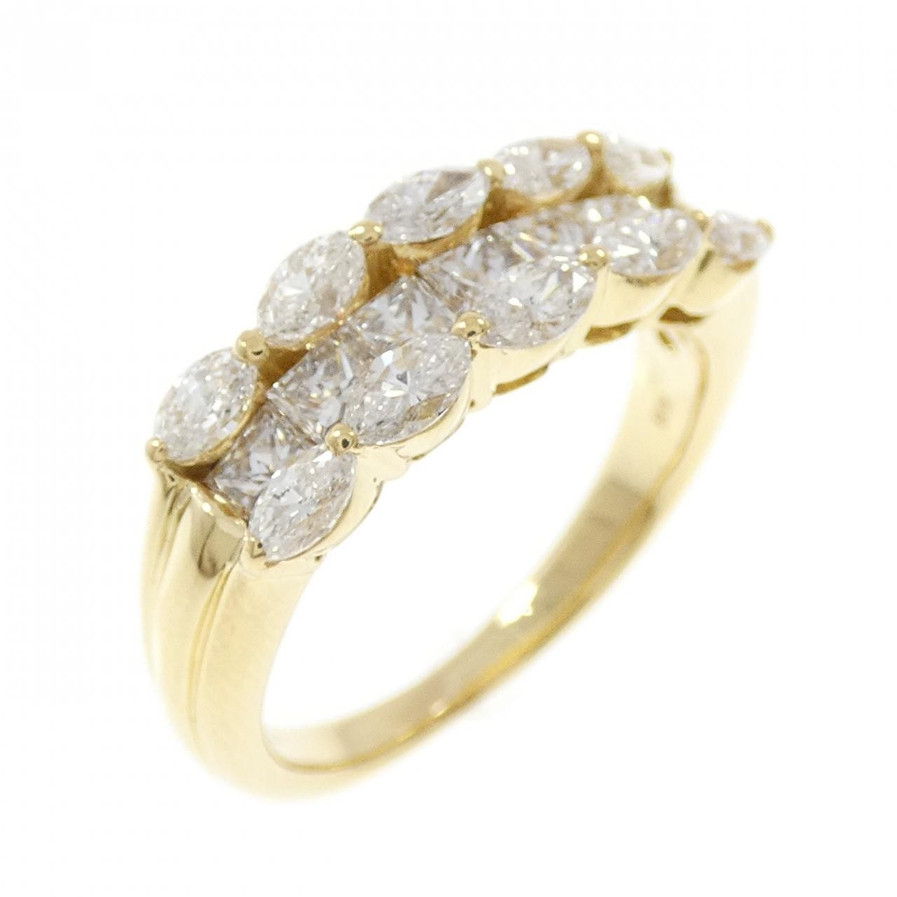 Authentic K18YG Diamond Ring 0.77CT #260-008-092-9079