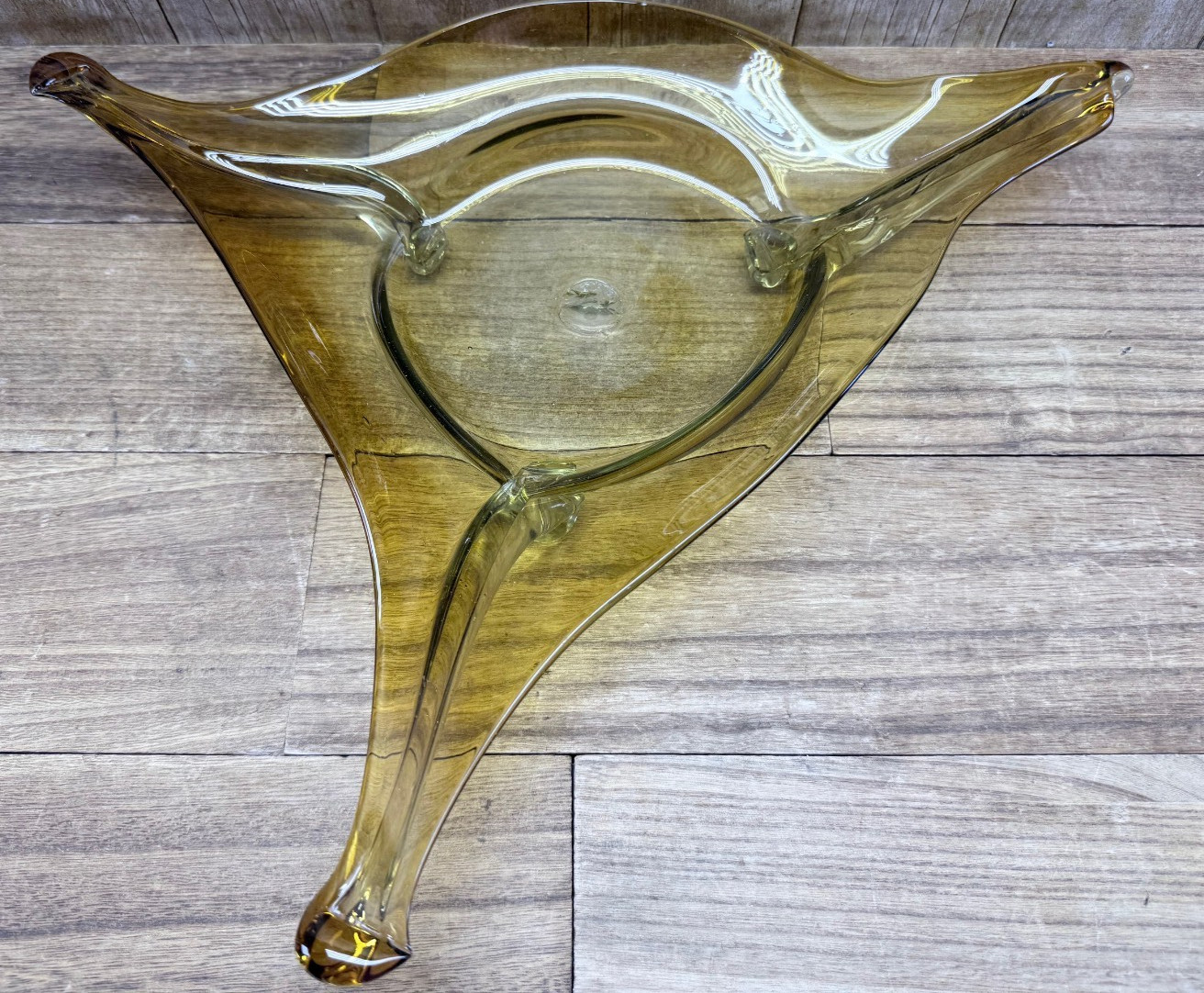 Rare Vintage MCM Viking Art Glass Table Kitchen Living Room Decor Bowl 18" x 9"