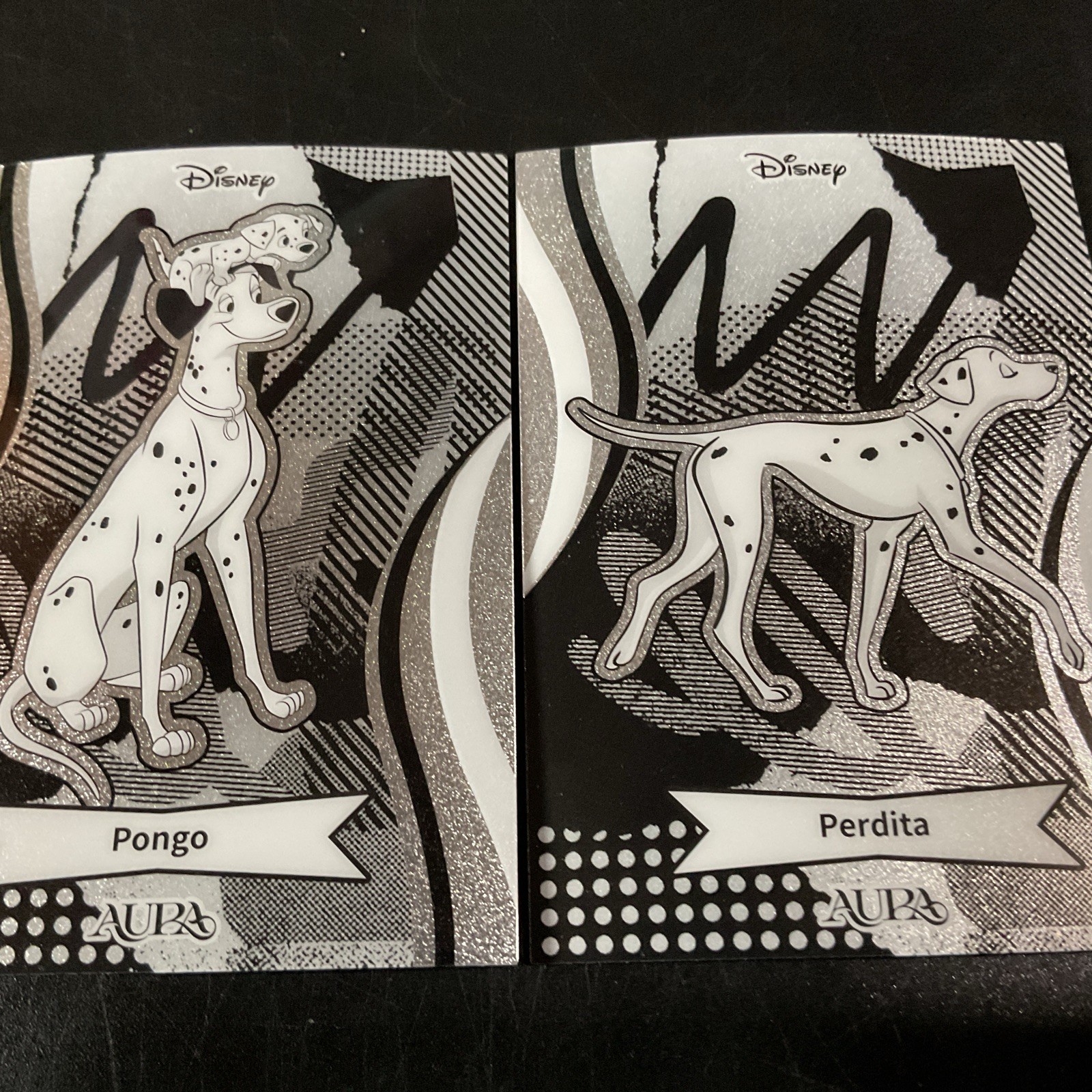2025 Kakawow Aura Disney Card Lot of  2 Sketch Black  Pongo & Perdita