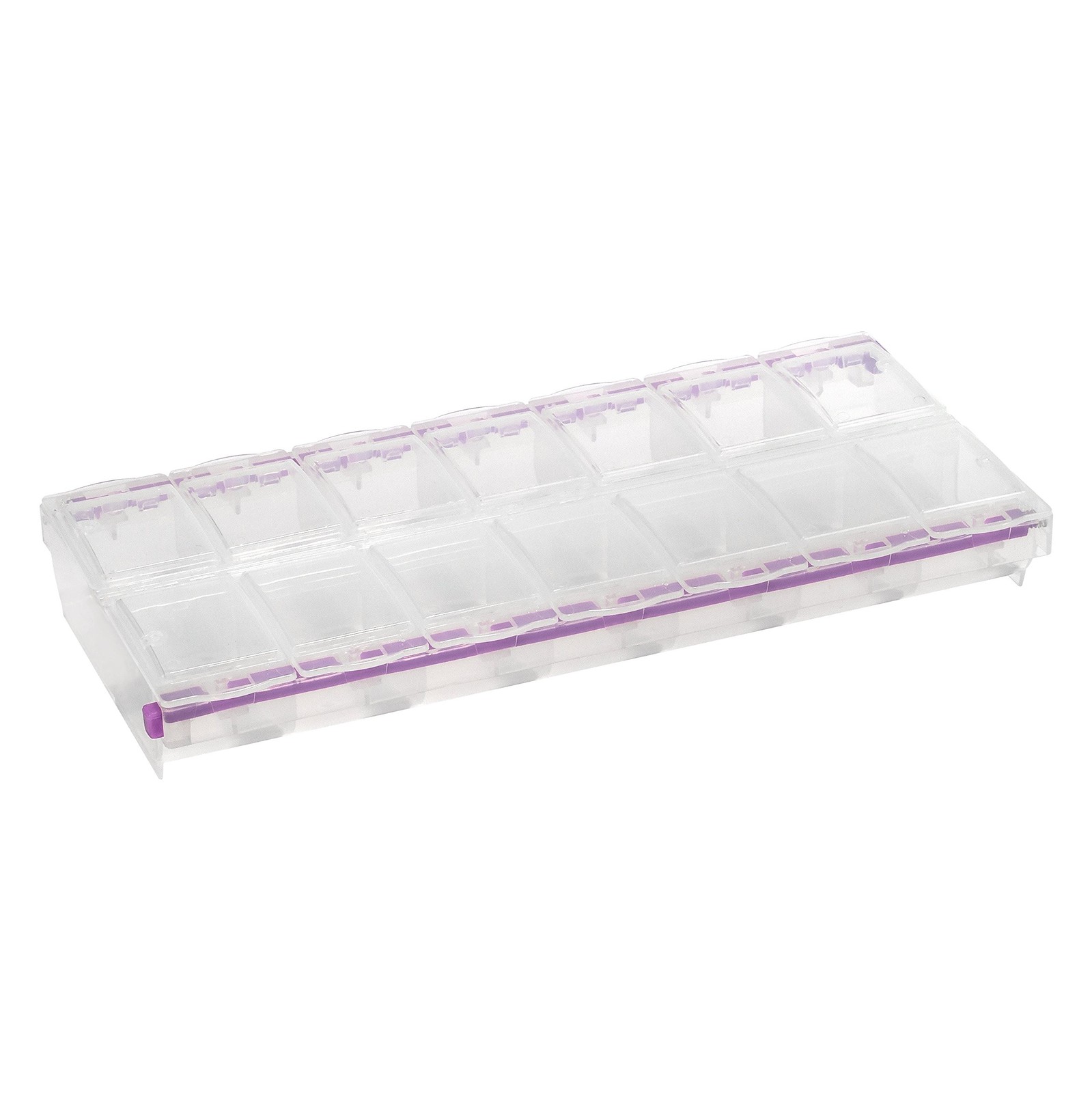 Craft Mates Bead Organizer and Plastic Storage 14 Compartment, Clear Lids 