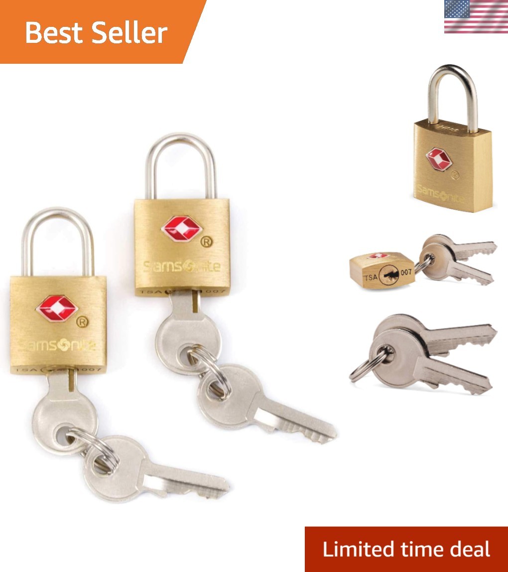 Pack of 2 Elegant Brass Key Locks – TSA Approved for All Your Travel Needs