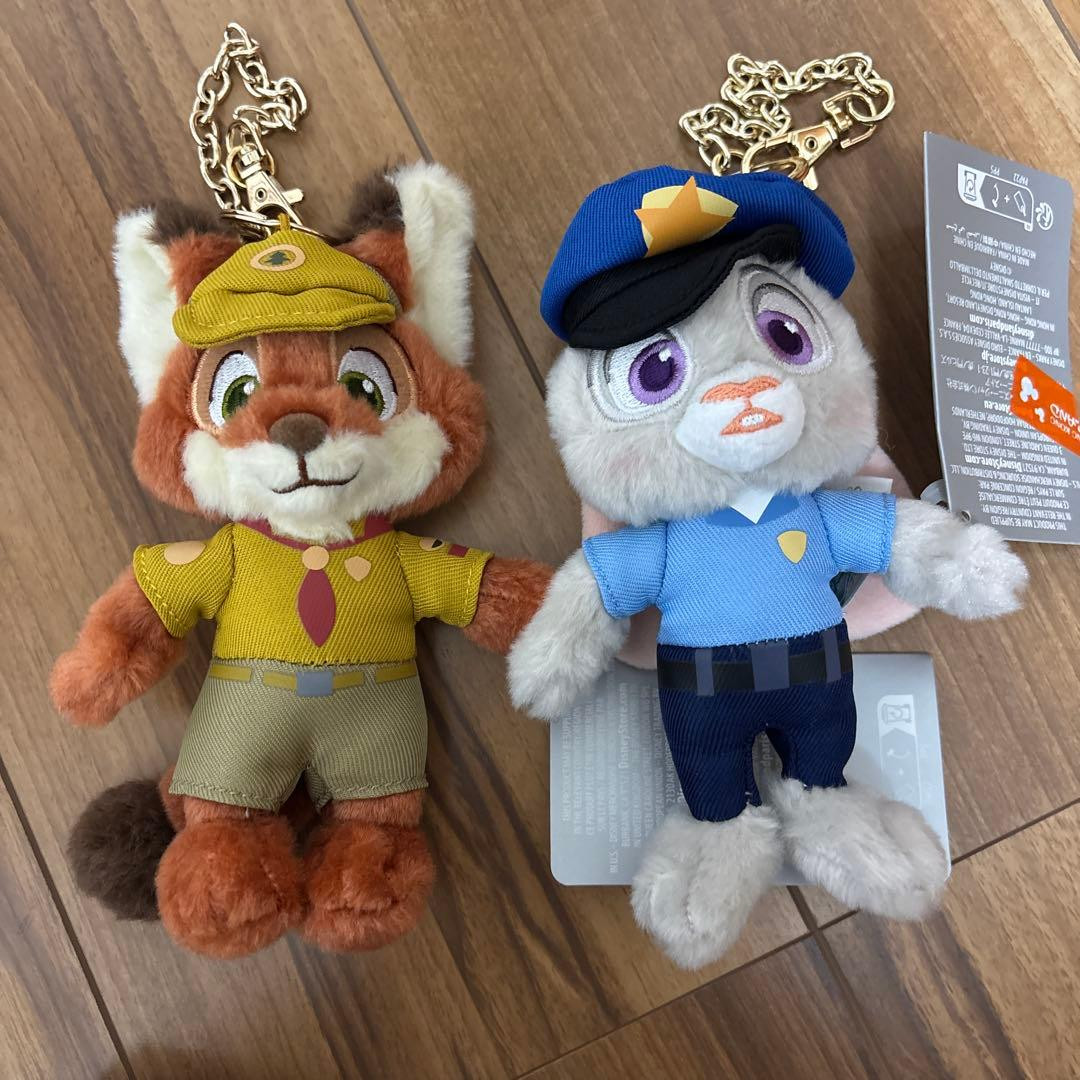 Zootopia Nick & Judy Young Baby Plush Keychain Set Sanrio New with Tag