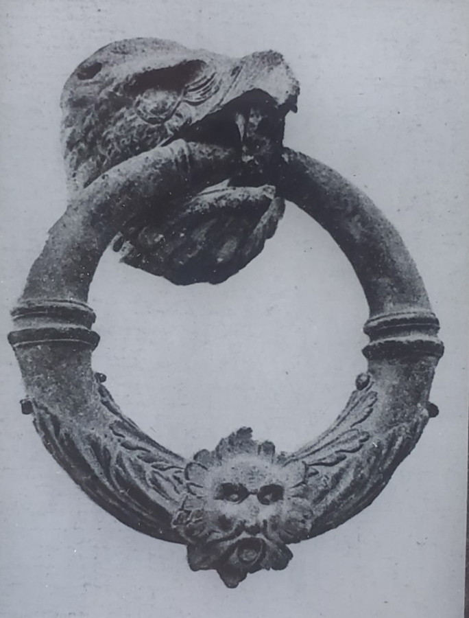 Bronze Ring, Charles V Palace Alhambra, Granada, Spain Magic Lantern Glass Slide