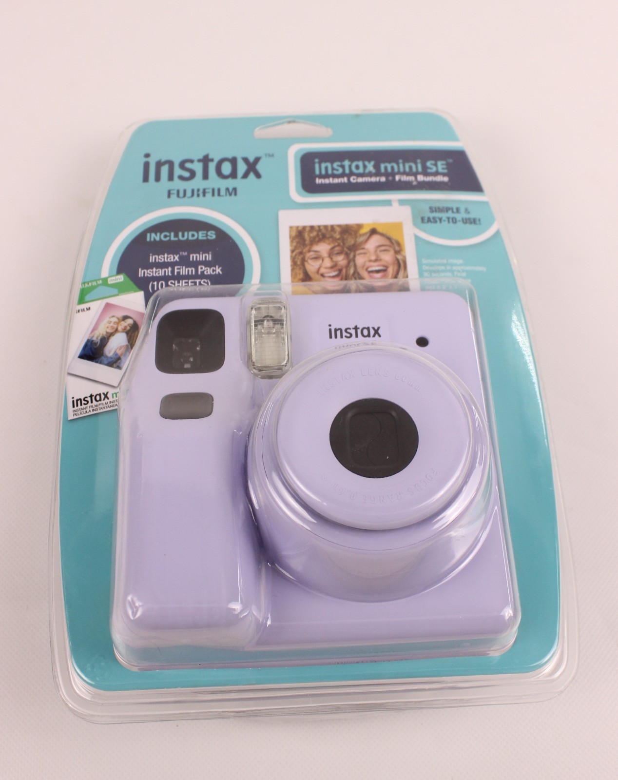 Fujifilm Instax Mini SE Instant Camera Bundle Purple + 10‑Sheet Film New Sealed