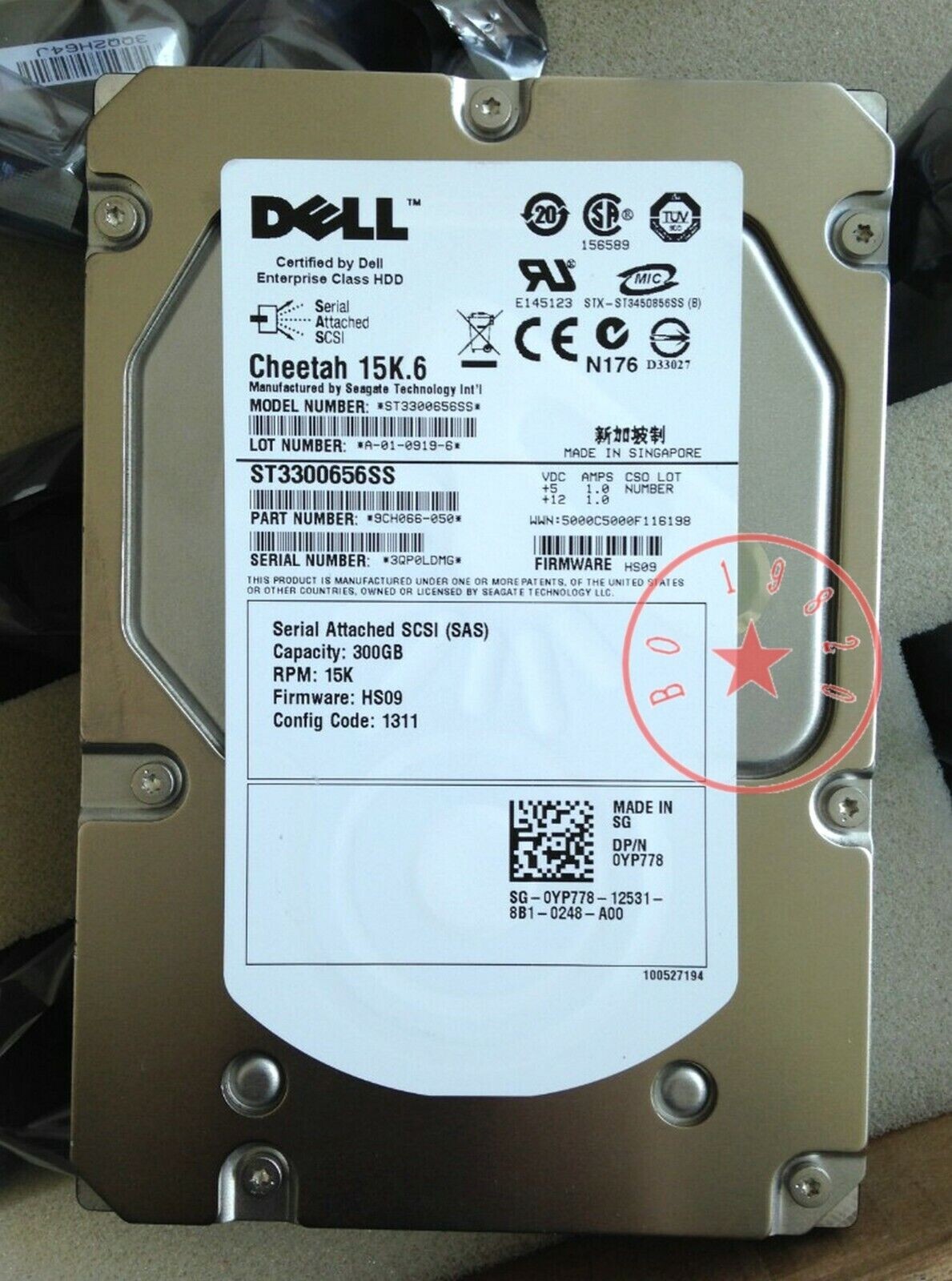 Dell 300GB15K ST3300656SS Internal 15000RPM 3.5 YP778 15K.6 U320 SCSI HARD DRIVE