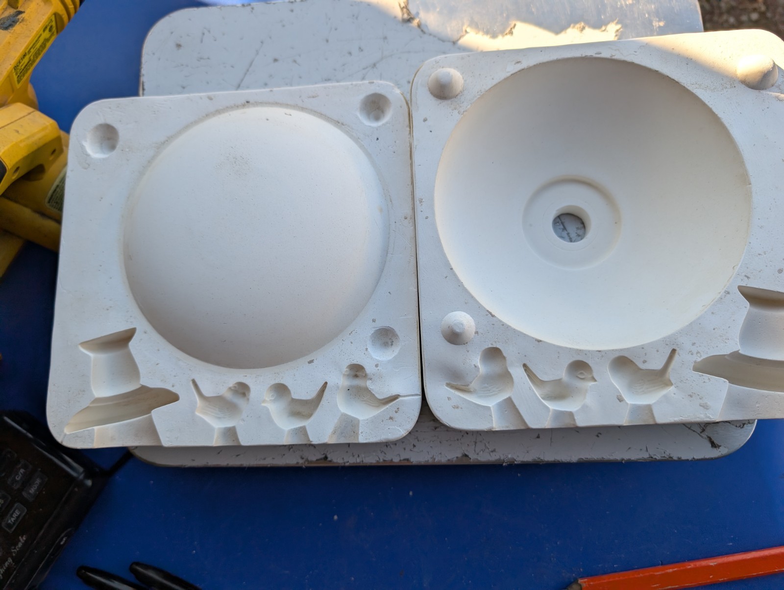 Compote Dish With Tiny Birds Vintage Slip Casting Ceramic Mold