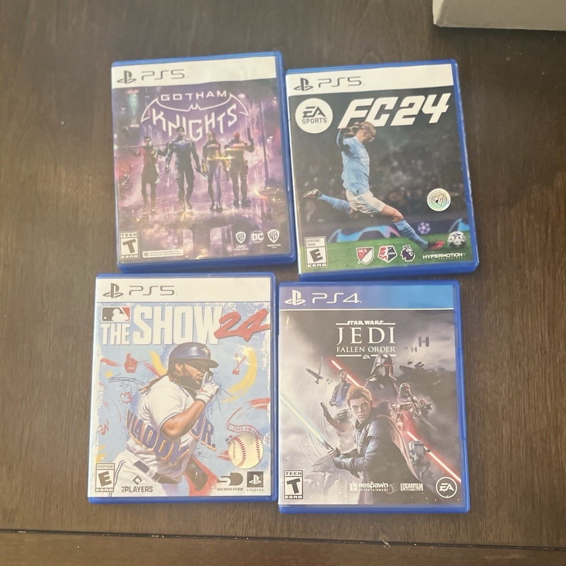 PS5 PS4 Game Lot: Gotham Knights FC24 The Show 24 Jedi Fallen Order