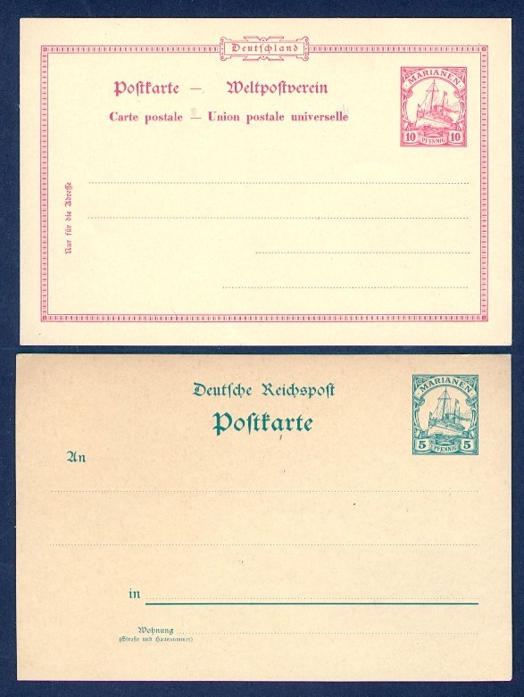 MARIANA ISLANDS 2 DIFF YACHT POSTAL CARDS MINT