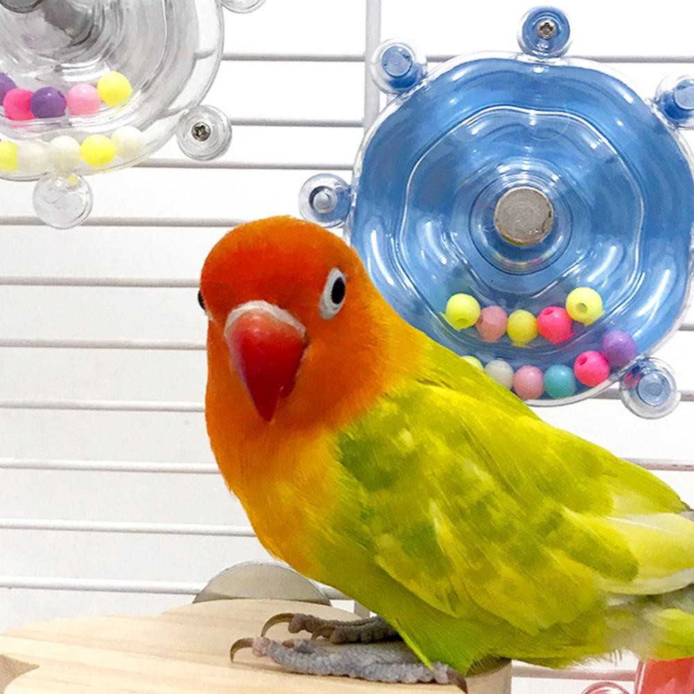 Interactive Parrot Toy Bird Cage Toy For Parrots Rotating Treat P1X1