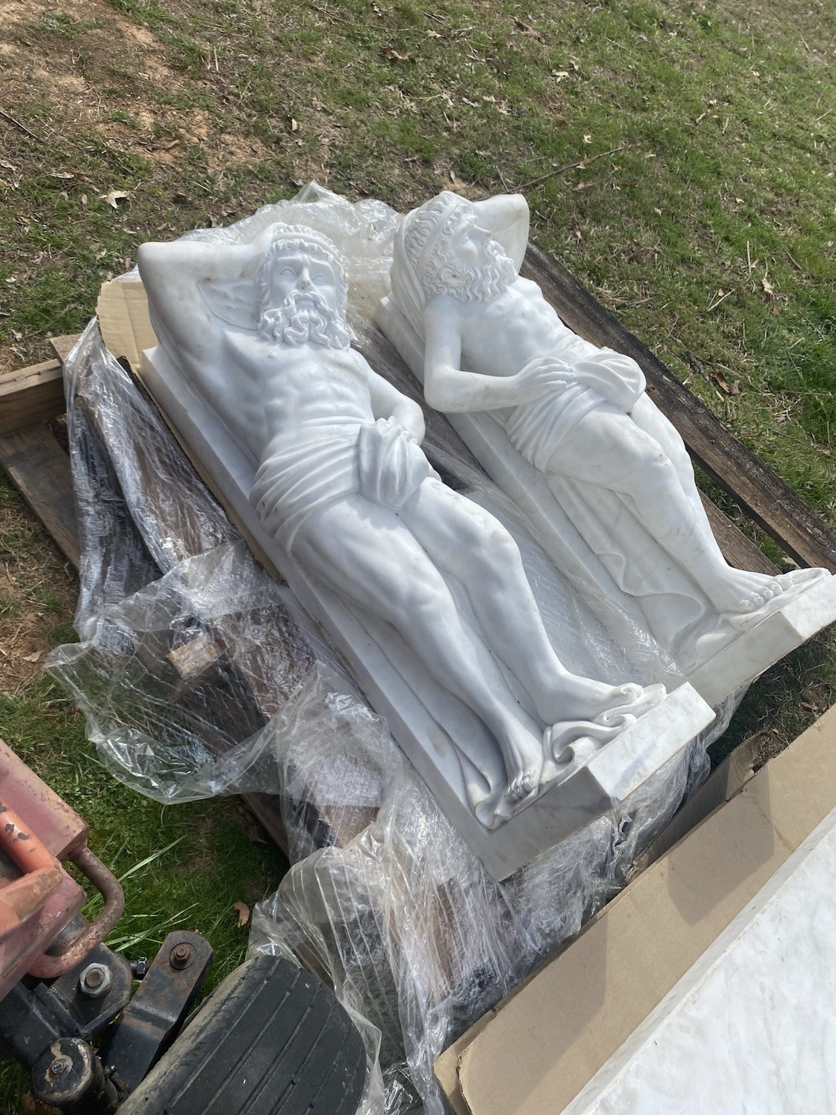 Vintage Marble Herculese Fireplace Mantle 