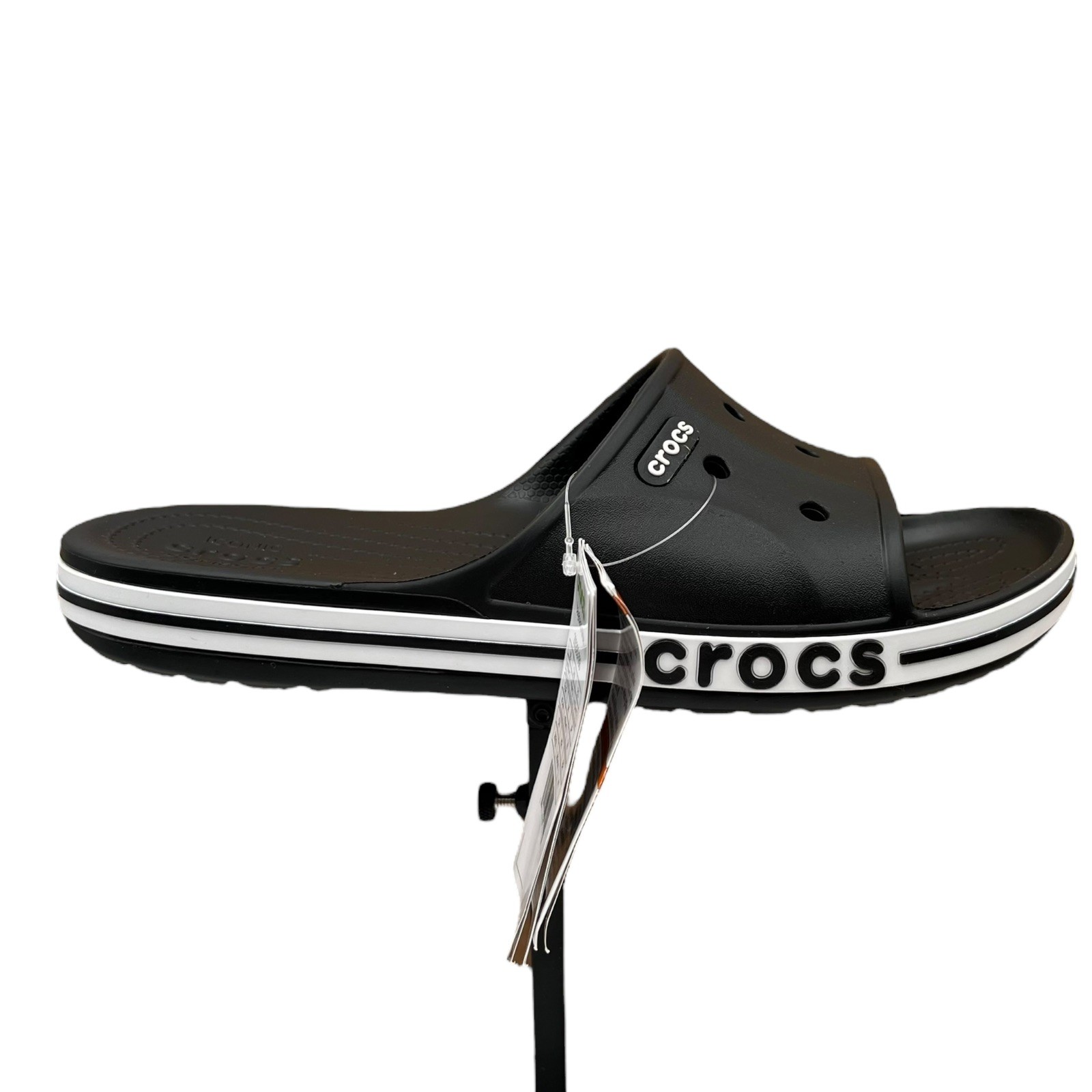 Crocs Bayaband Mens Slide Sandals Size 10 Black White Water Friendly Lightweight