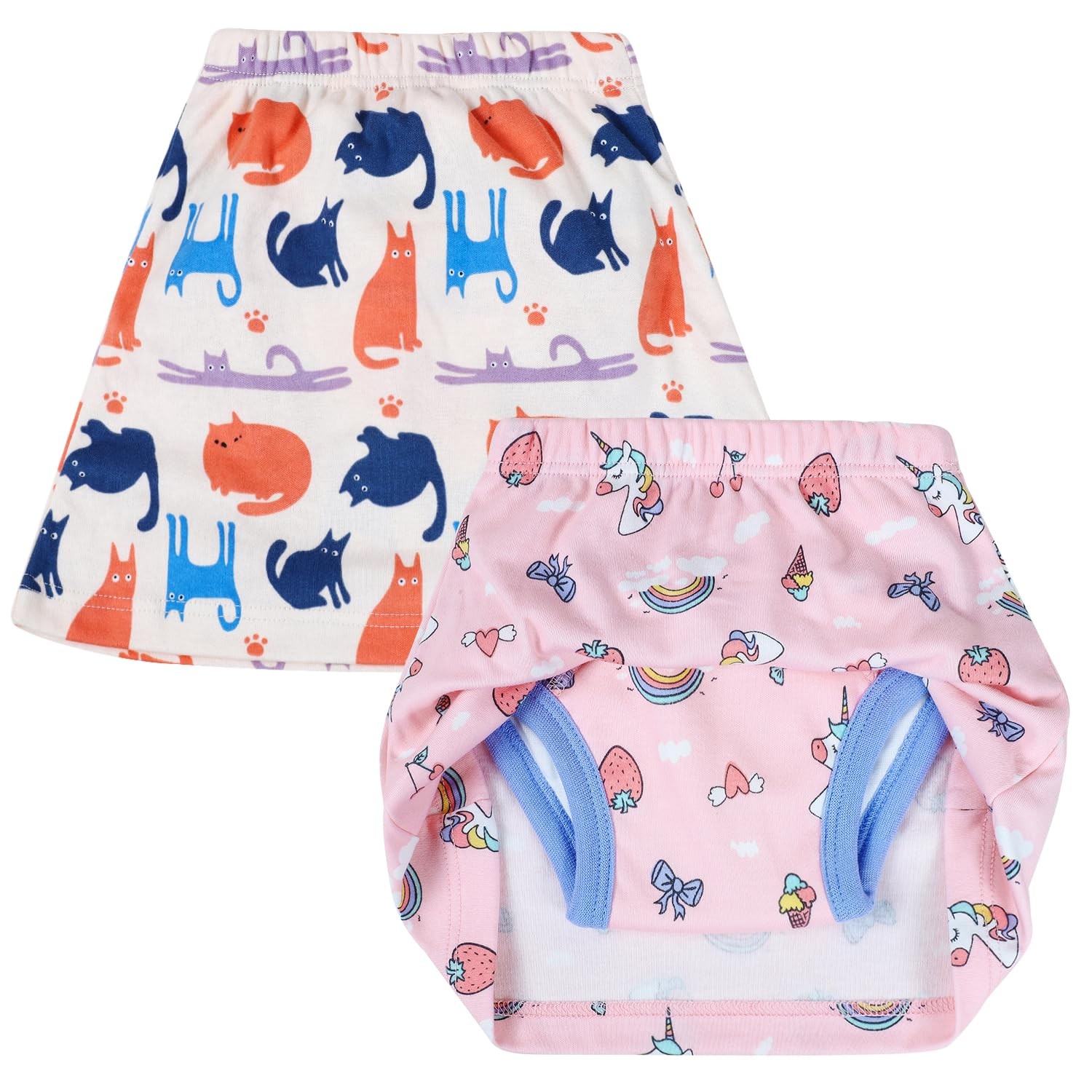 Girls Potty Training Underwear 2 Packs Cotton Diaper Skirt for Potty Training...