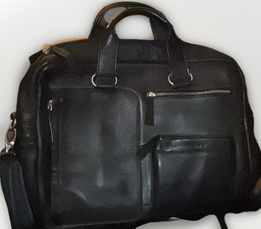 BOSCA GENUINE LEATHER CARRY ON BAG TRAVEL WORK BLACK