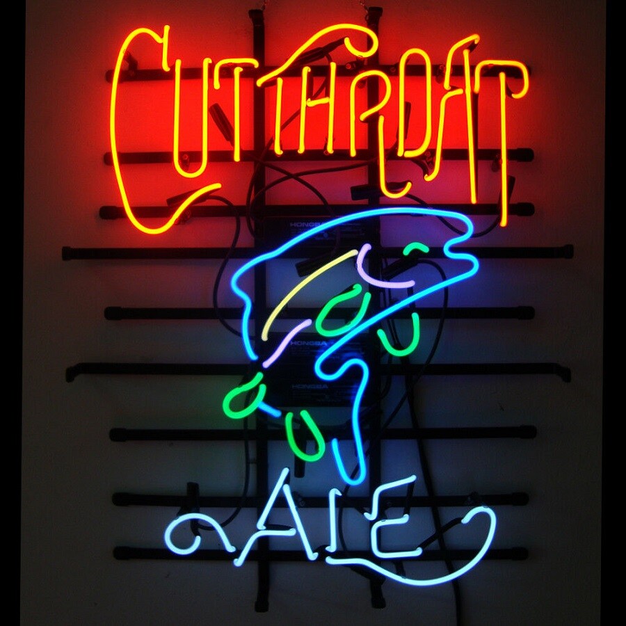 Cutthroat Pale Ale Neon Sign Lamp Light Hanging Nightlight Glass Decor 24x20