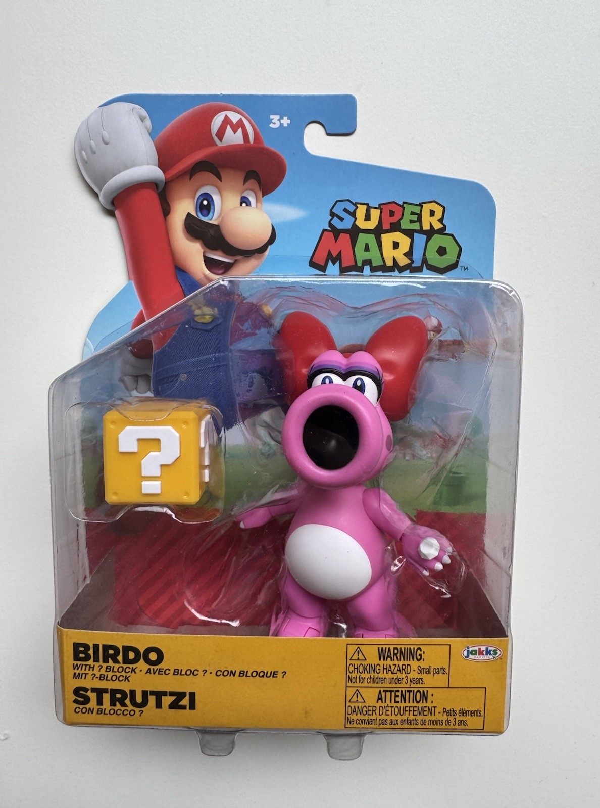 Jakks Pacific Nintendo Super Mario Birdo 4” Figure w/ Question Block