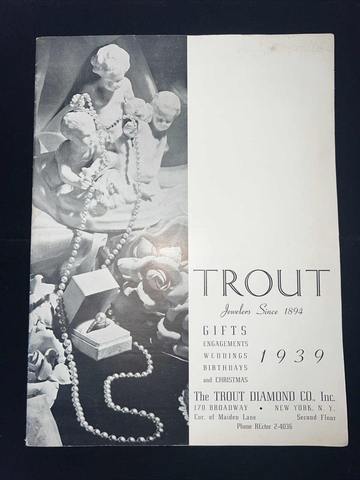 Vintage 1939 The Trout Diamond Company Jewelry Jewelers Catalog Christmas Gift