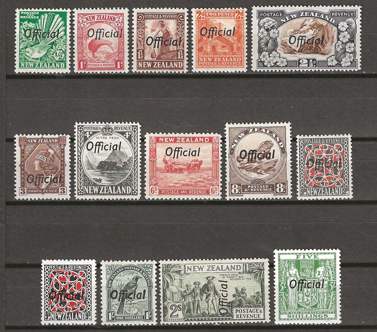 NEW ZEALAND 1936/61 SG O120/O133 MINT