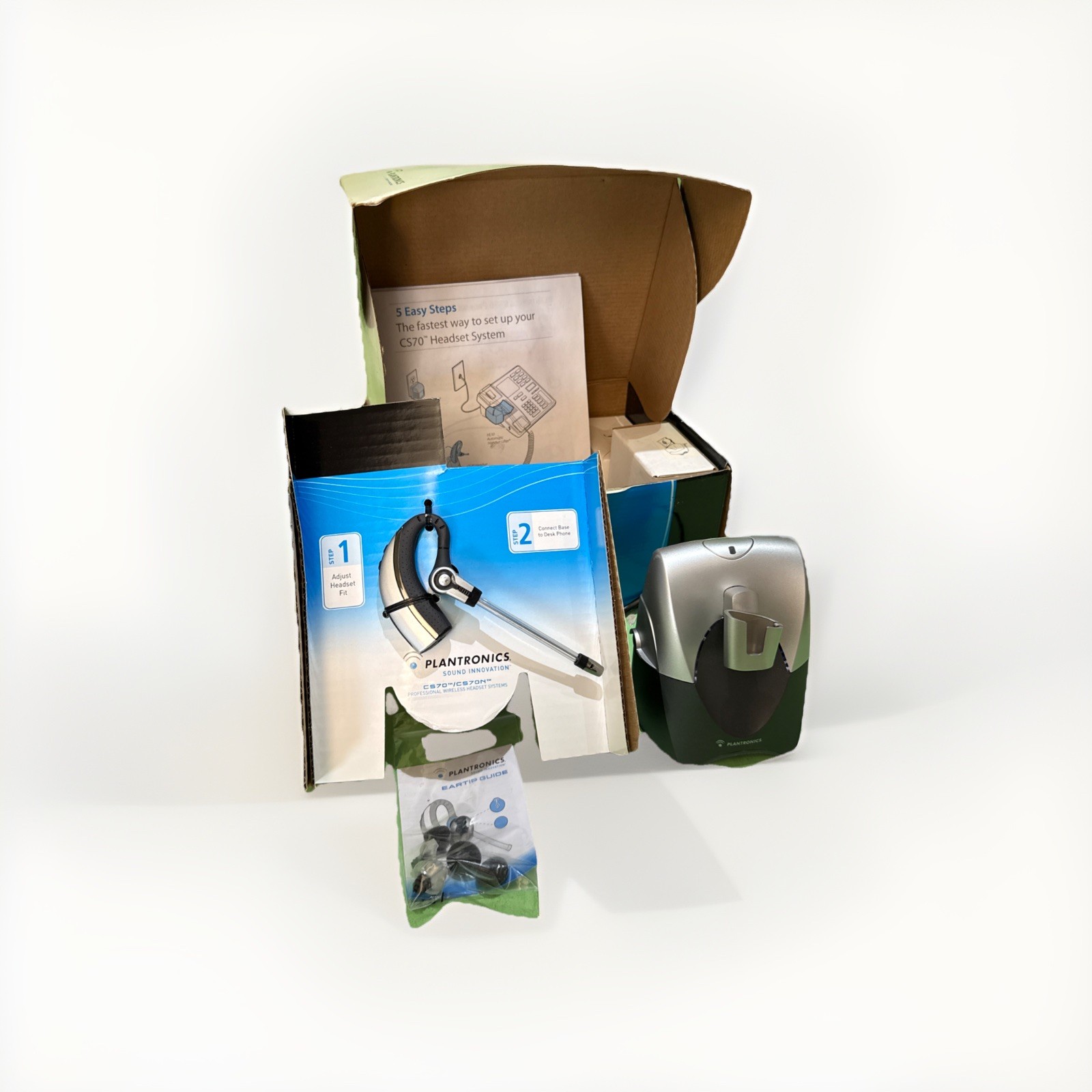 Plantronics Wireless CS70N/HL10 Silver Ear-Hook Headsets