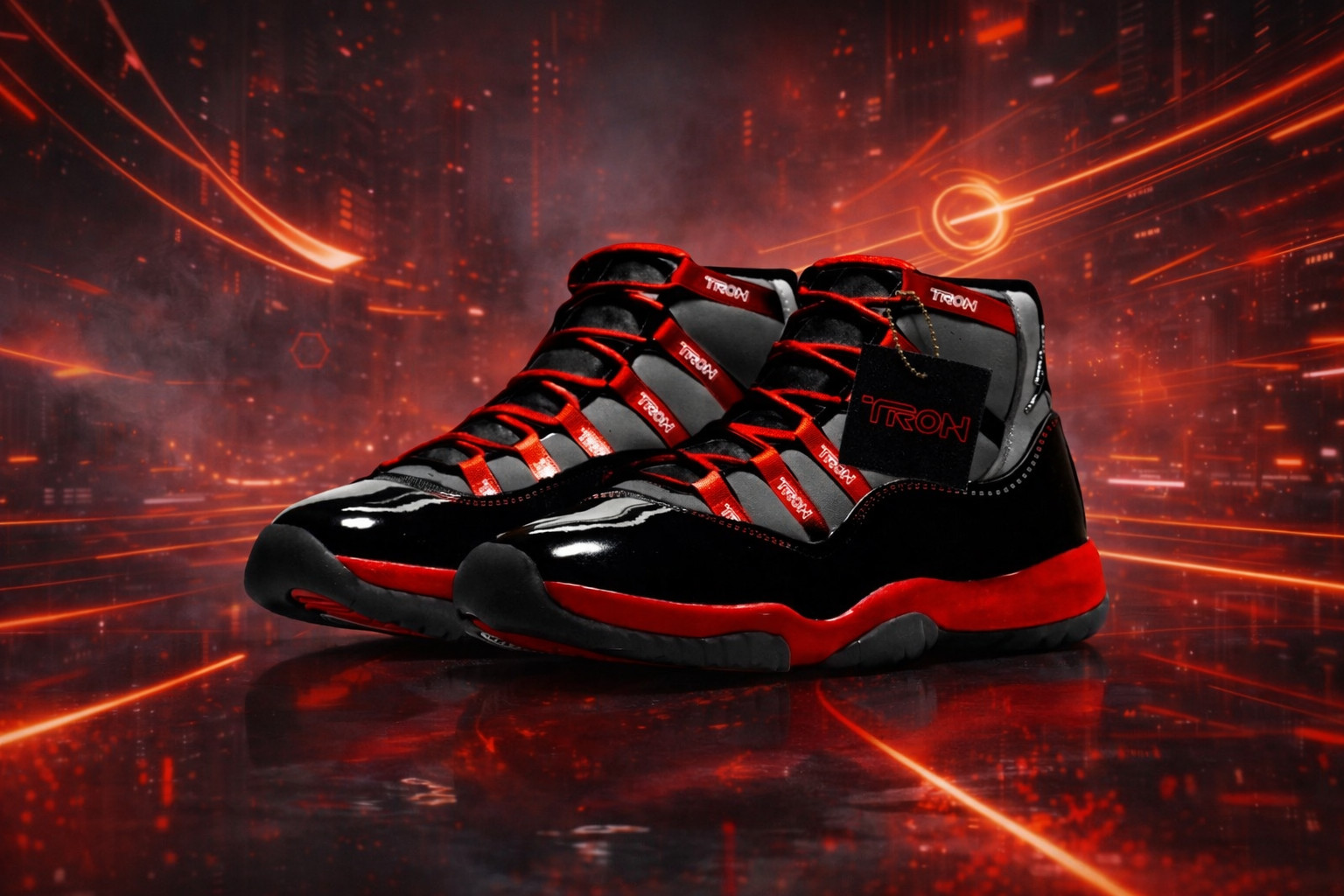 MEN  Jordan 11 Red TRON Ares - All Size US 7-12