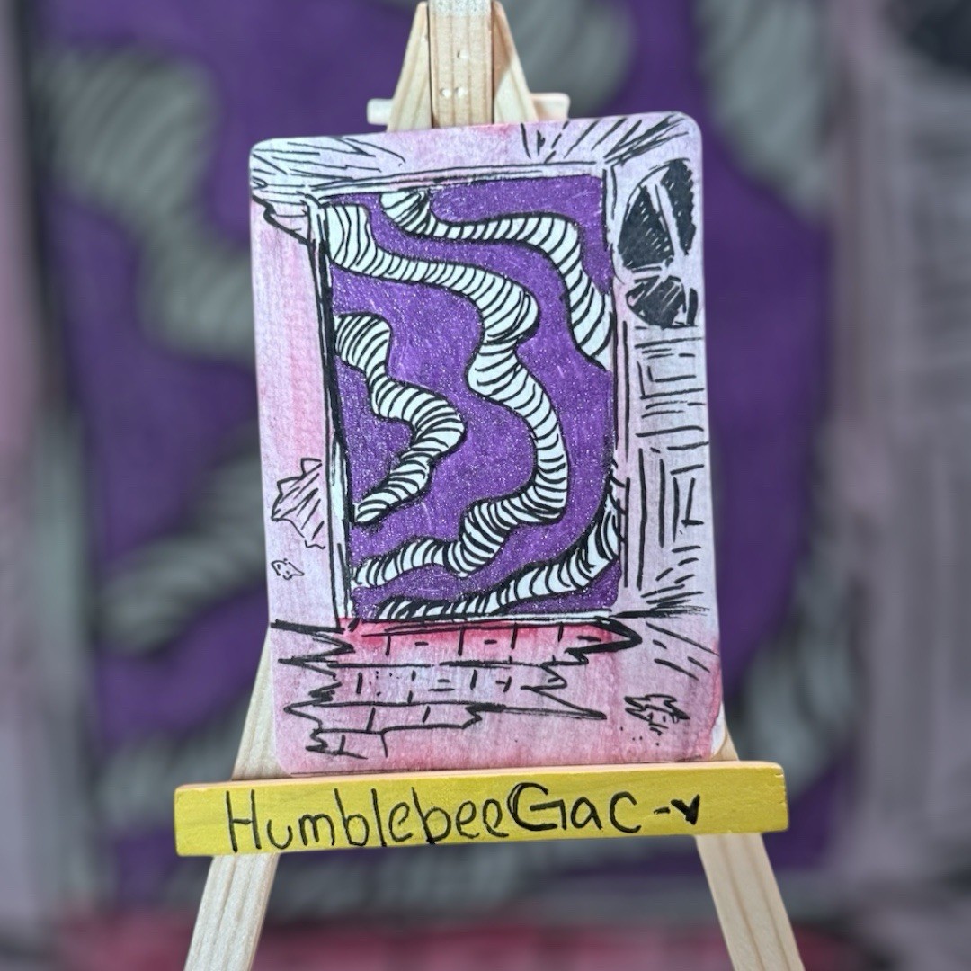 ACEO Art Card Original Watercolor New World  see all 2.5in x 3.5in humblebeegac