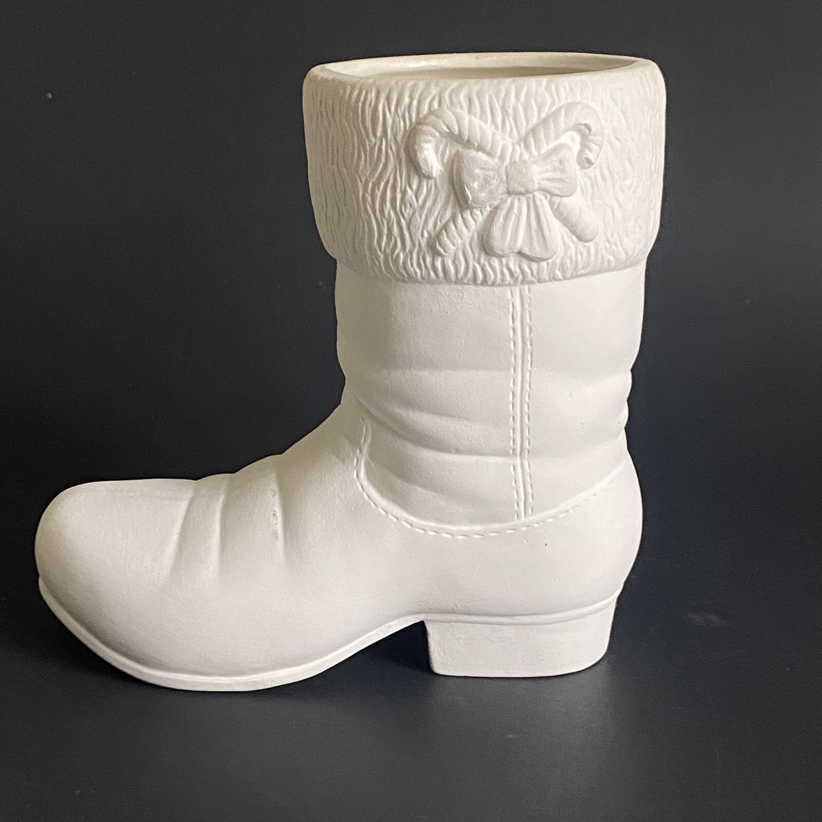 Vintage Mold Ceramic Bisque Santa's Boot Unfinished Ready To Paint DIY