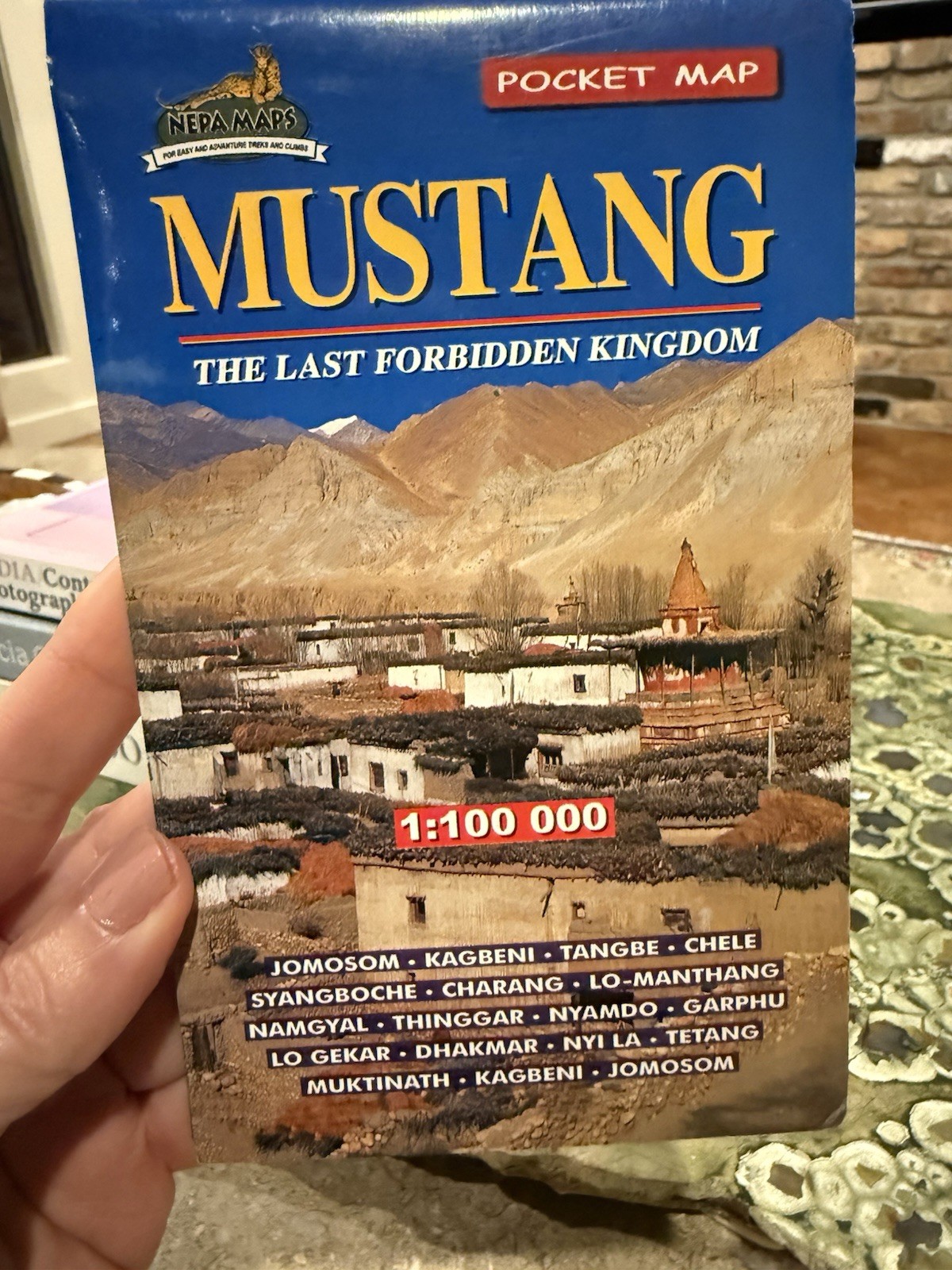 Mustang Region Nepal Map Purchased In Ktm. Pocket Map Unused Trekking Guide