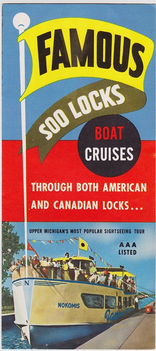 1960's Famous Soo Locks Boat Cruises Michigan Brochure