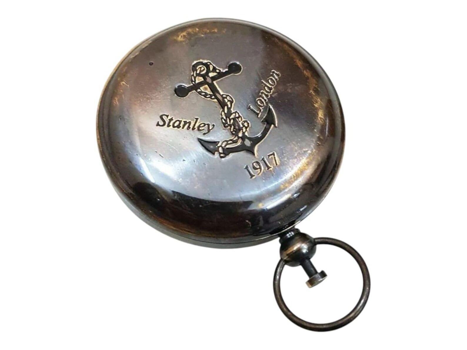 Handmade Brass Compass Keychain | Vintage Nautical Explorer Gift | Key Ring