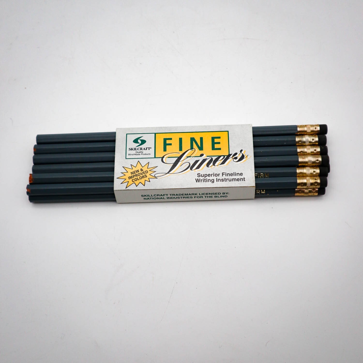 12CT Skilcraft Fine Liners 2.5 Firm Wood Cased Pencils Grey Drafting Drawing NOS