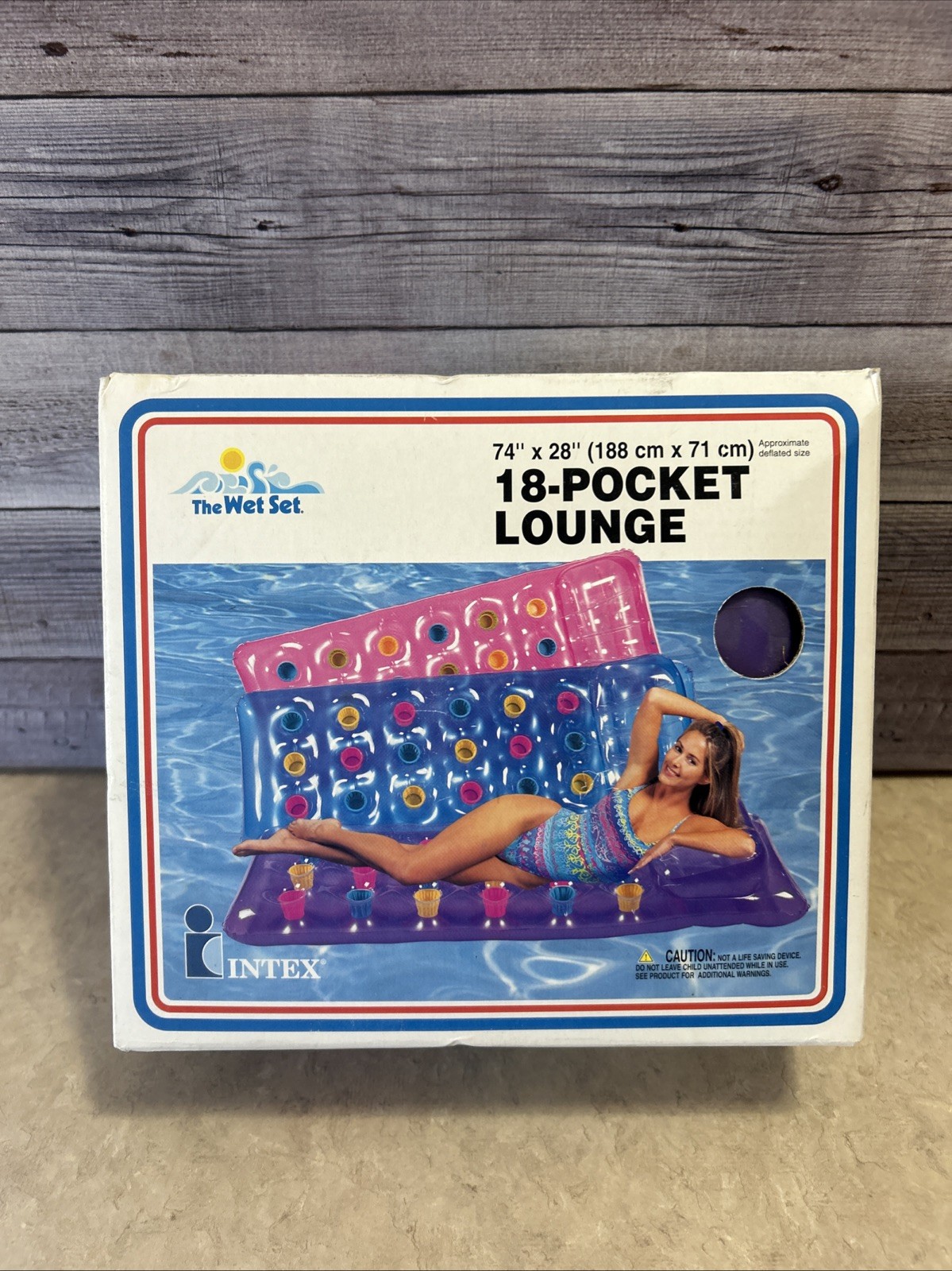 NEW-VTG Pool Inflatable Raft 1999 Intex The Wet Set 18 Pocket Pink Lounge 58890