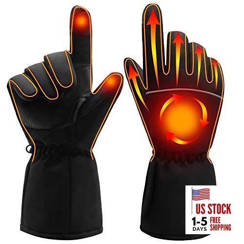 Heated Gloves for Men Women - Electric Hand Warmers with Waterproof Windproof 