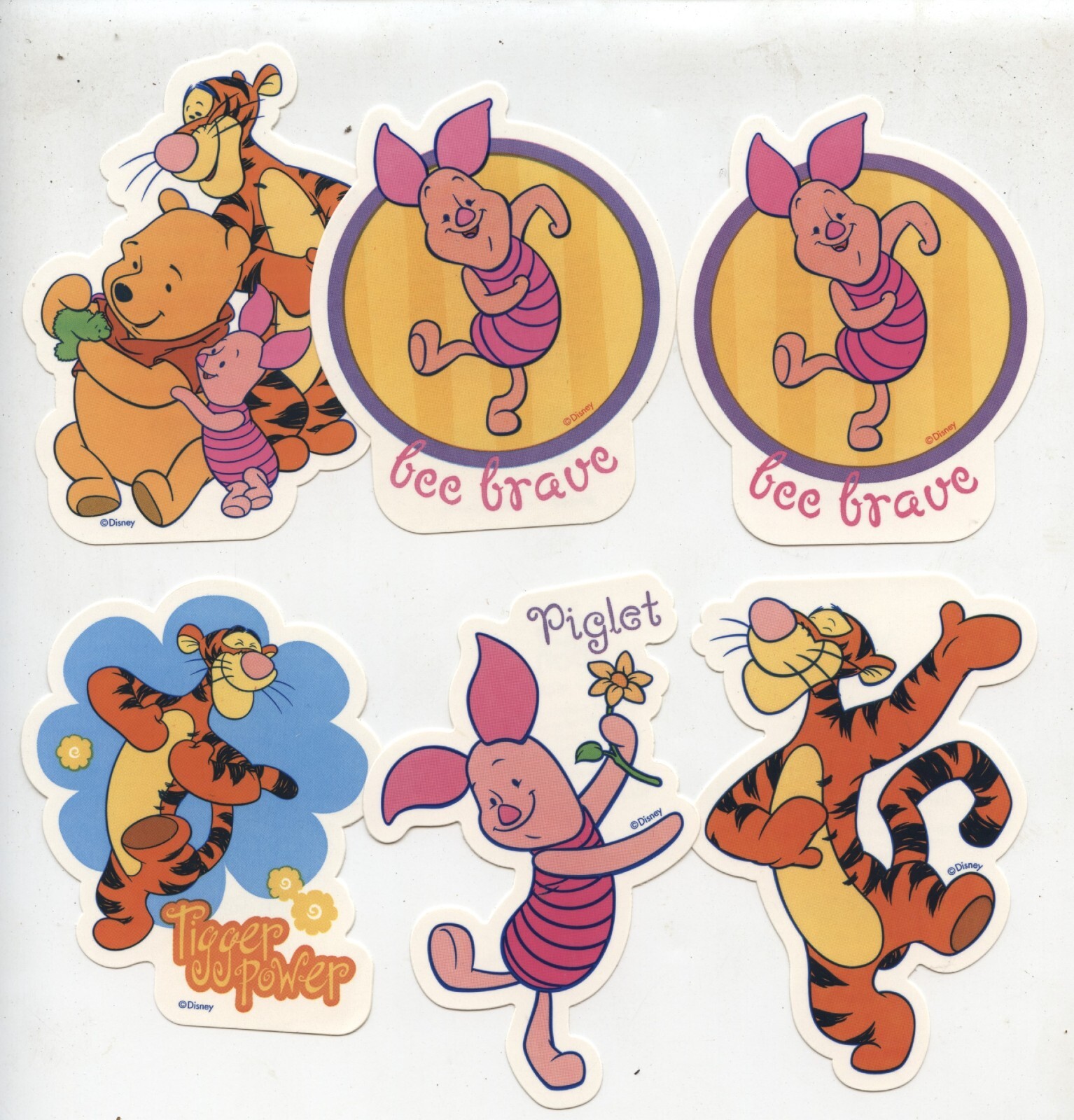 6 Old Vintage Winnie the Pooh Vending Machine Stickers