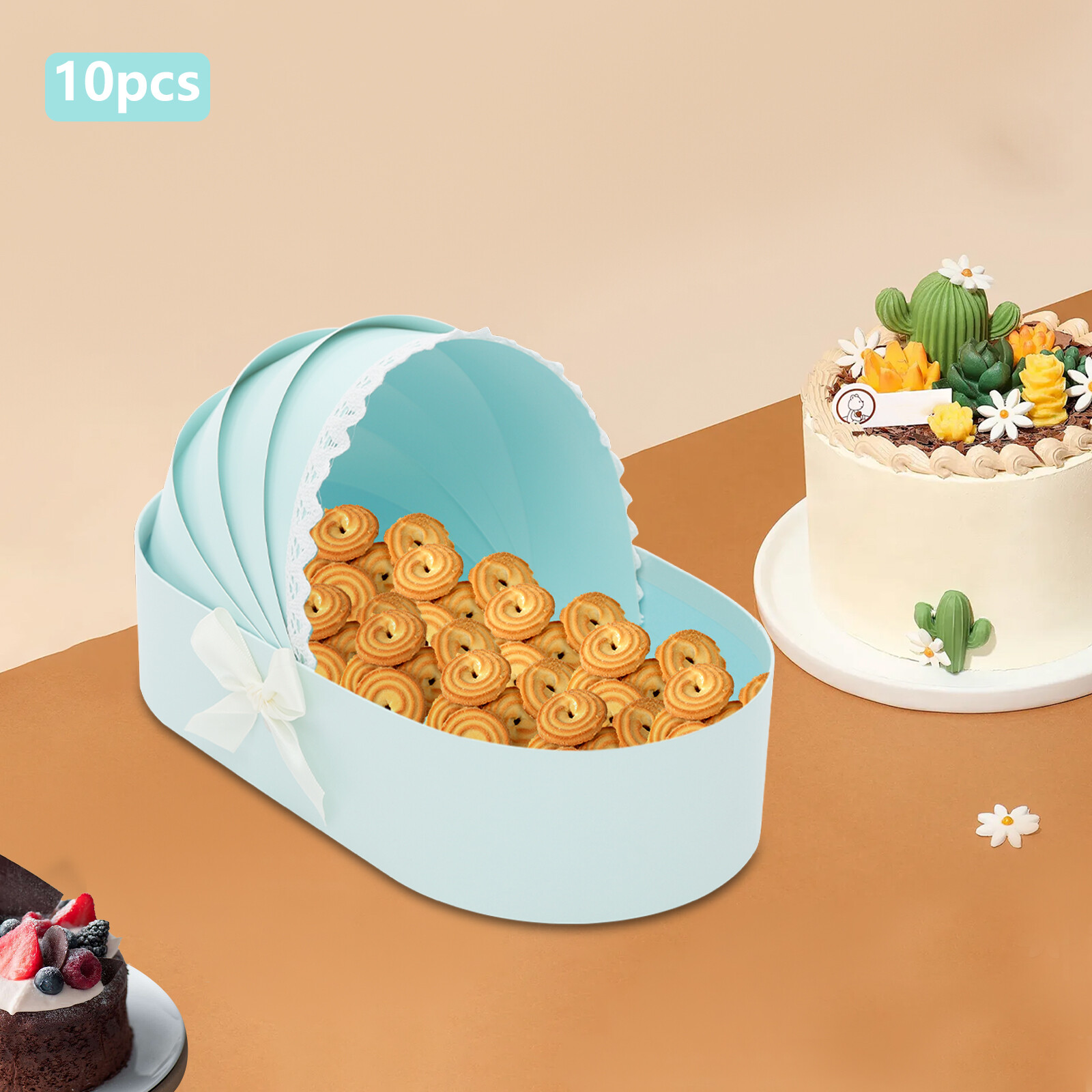 10pcs Blue Companion Gift Box Cradle Gift Box Baby Shower Flower Basket Gift Box